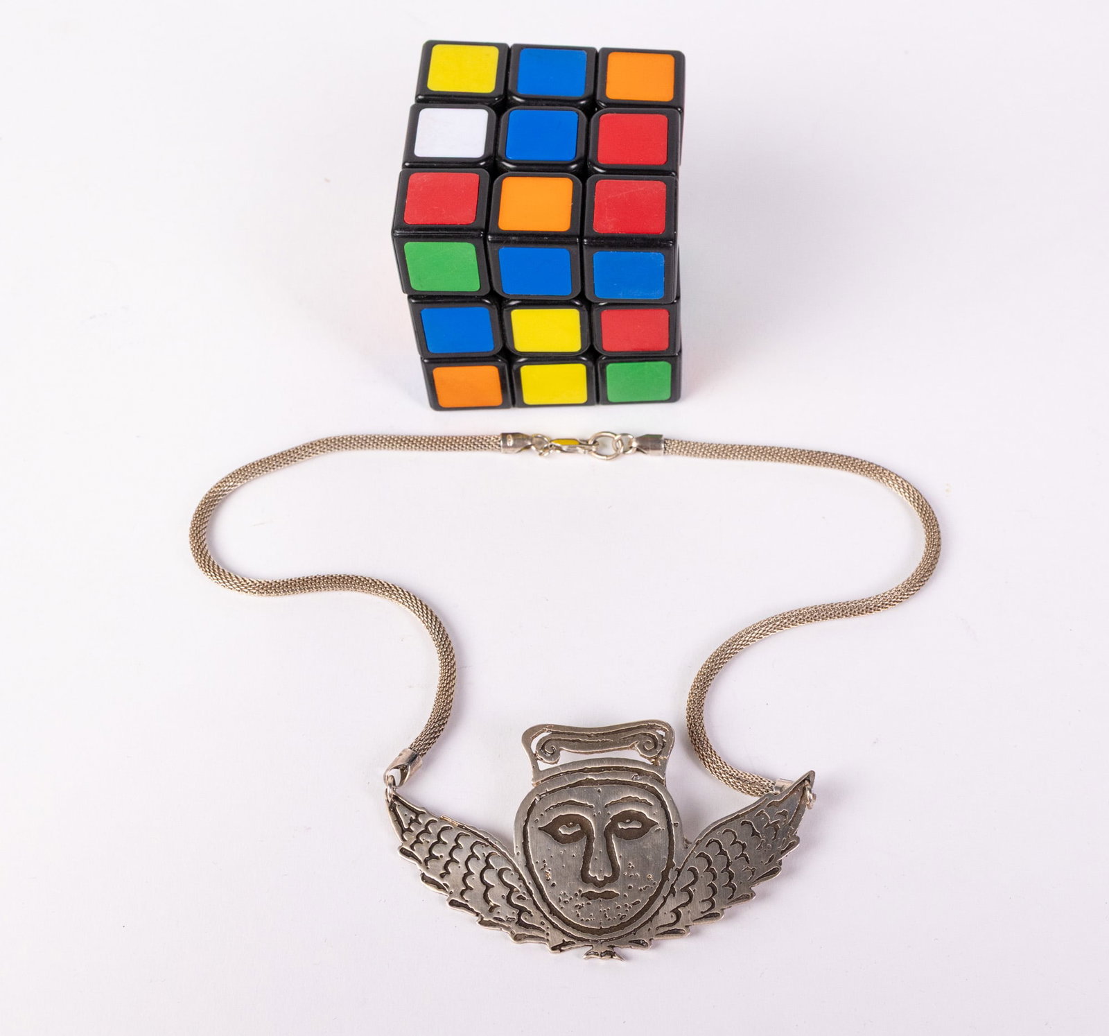 Sterling Silver Winged Effigy Necklace - 2