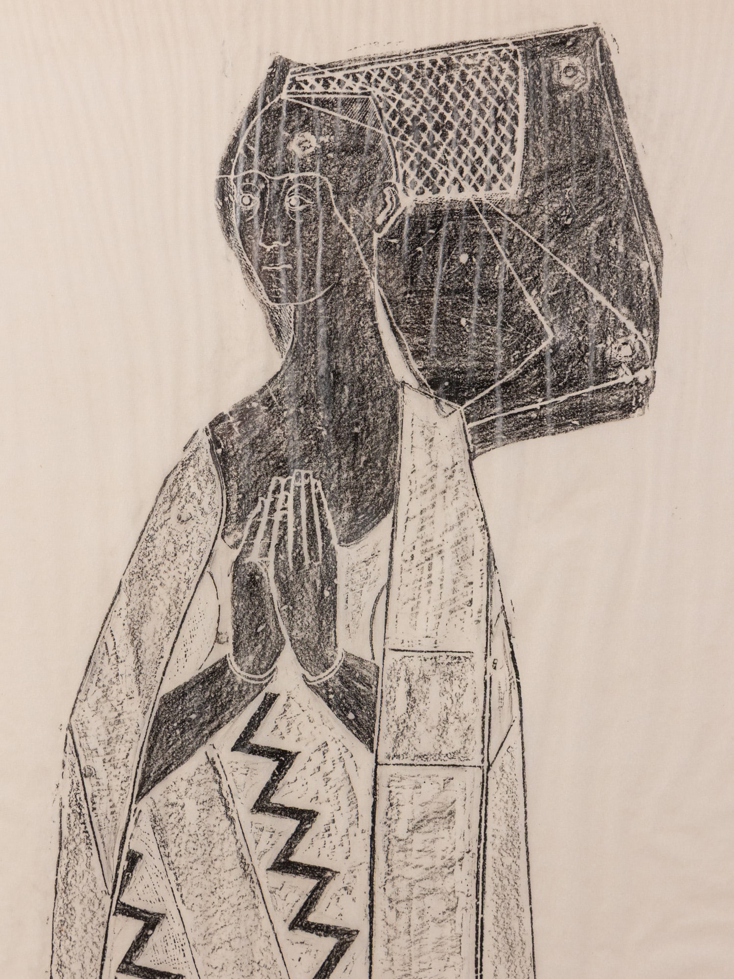 Grave Rubbing of Alice de Clopton (d. circa 1480) Long Milford Holy Trinity Church, Suffolk England - 2