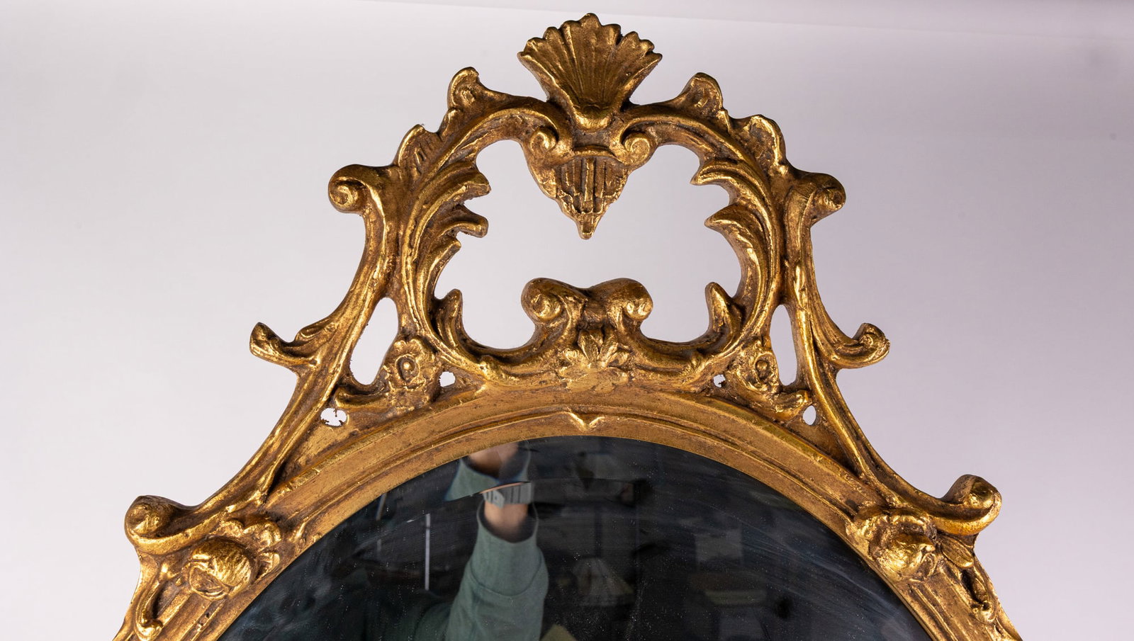 Vintage Ornate Antique Style Gold Toned Wall Mounted Mirror - 2