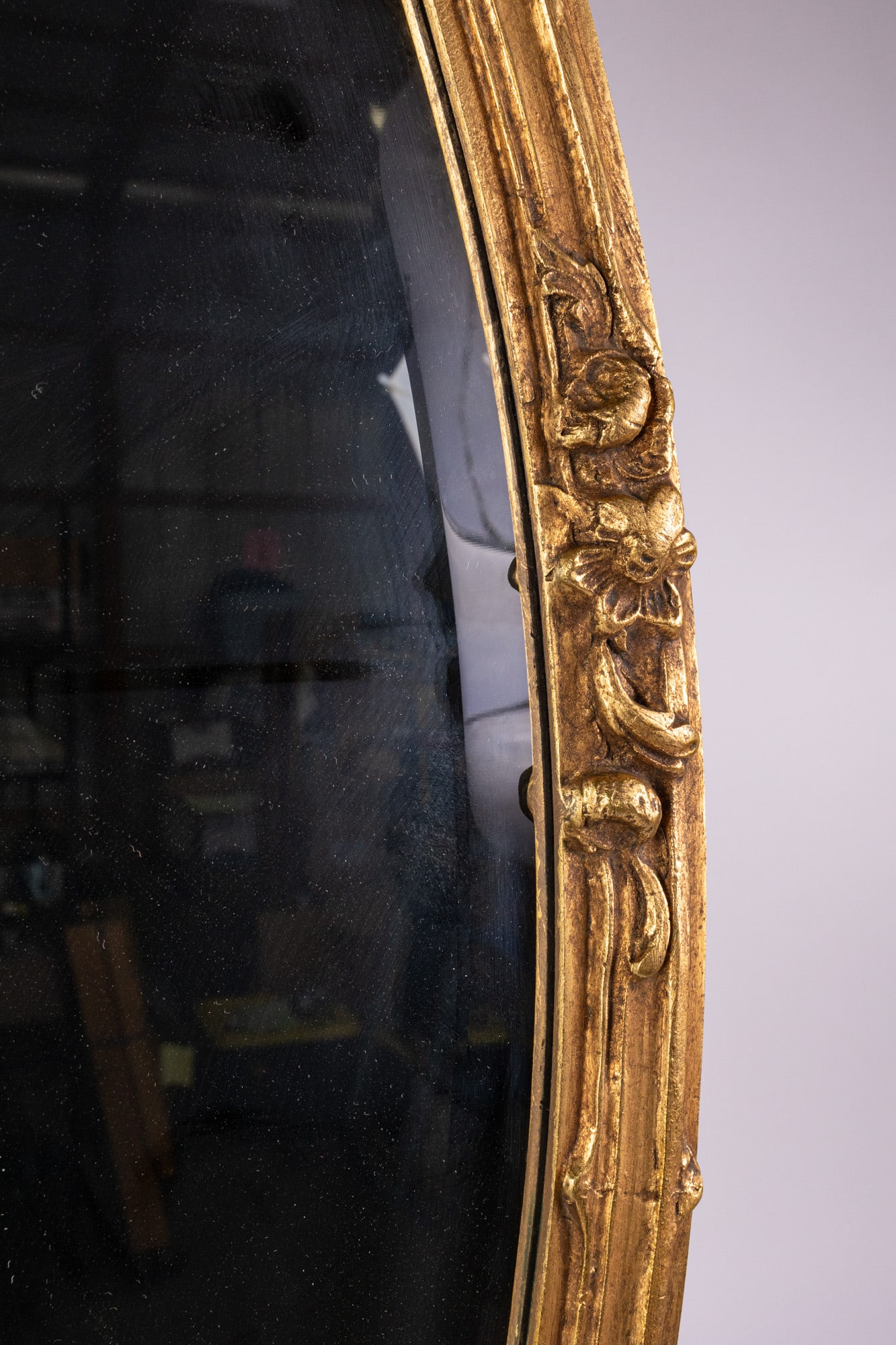 Vintage Ornate Antique Style Gold Toned Wall Mounted Mirror - 4