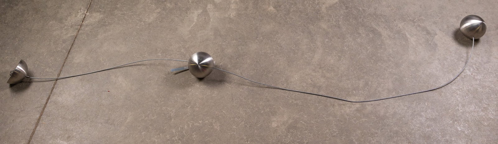 Brush Chrome Modern Ceiling Suspended Clock - 6