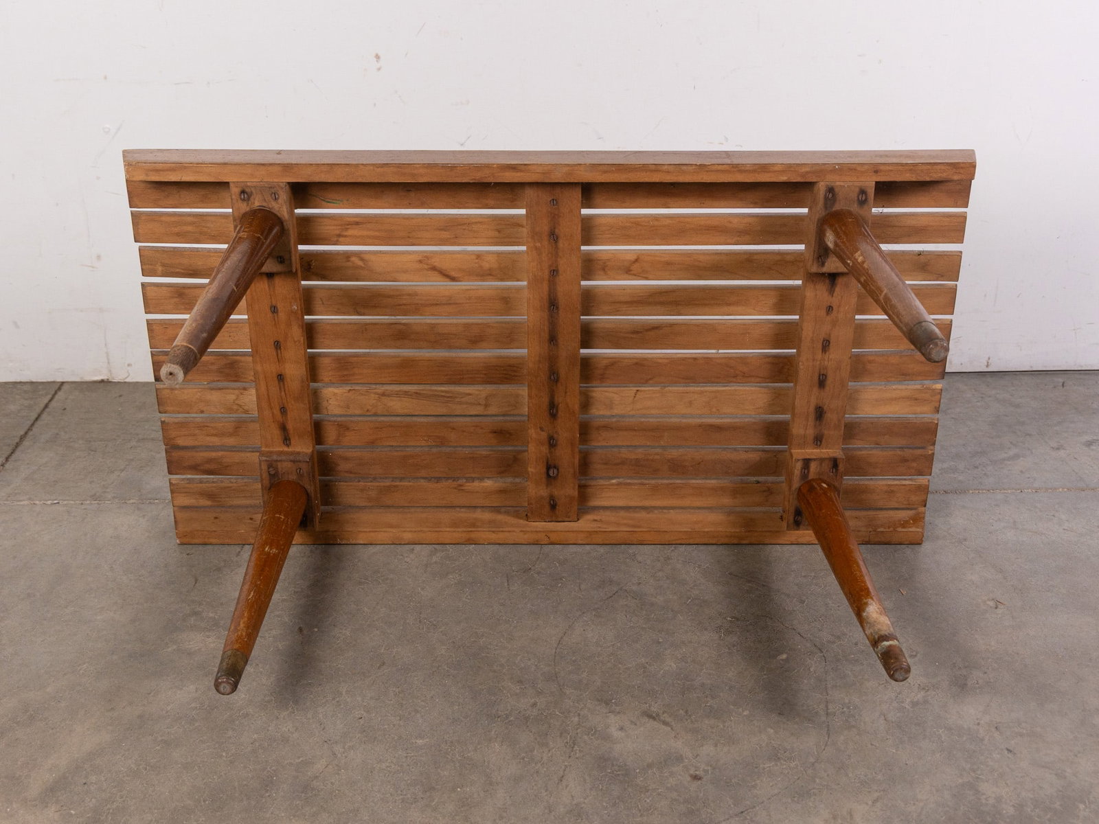 Mid Century Modern Slatted Table/Bench After George Nelson - 3