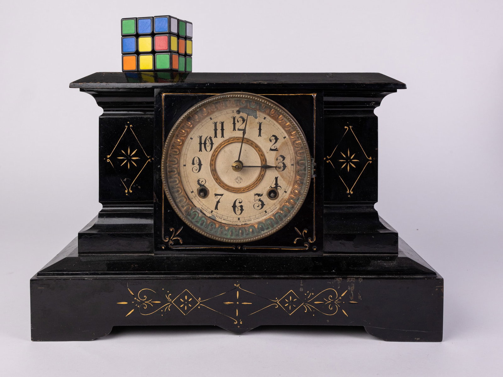 Antique Ansonia Cast Iron Mantel Clock - 2