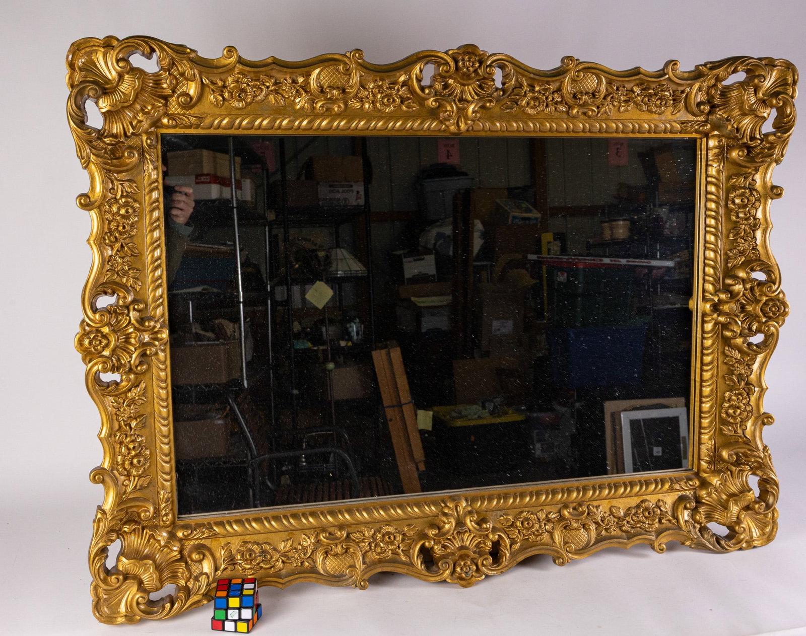 Antique Style Ornate Gold Toned Wall Mounted Mirror - 2