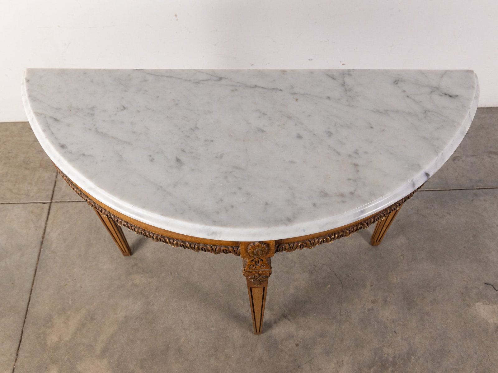 Antique French Style Marble Top Hallway Table - 2