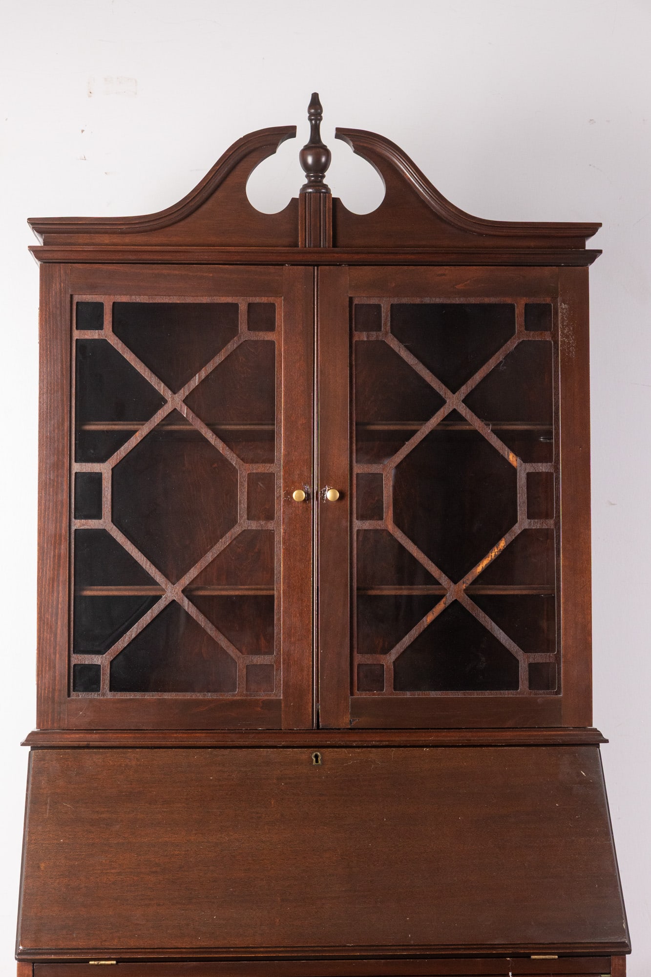 Antique Serpentine Secretary Desk - 2