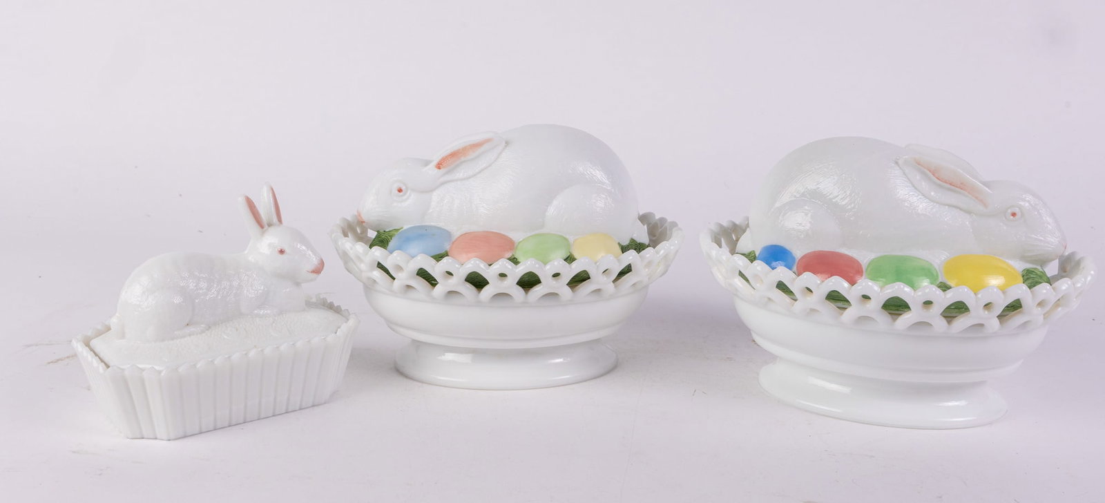 Vintage Milk Glass Rabbit Form Containers: Vintage Milk Glass Rabbit Form Containers Size 7" x 12" x 12" Literature Brooks Auction – Online Auction Terms & Conditions ——————————