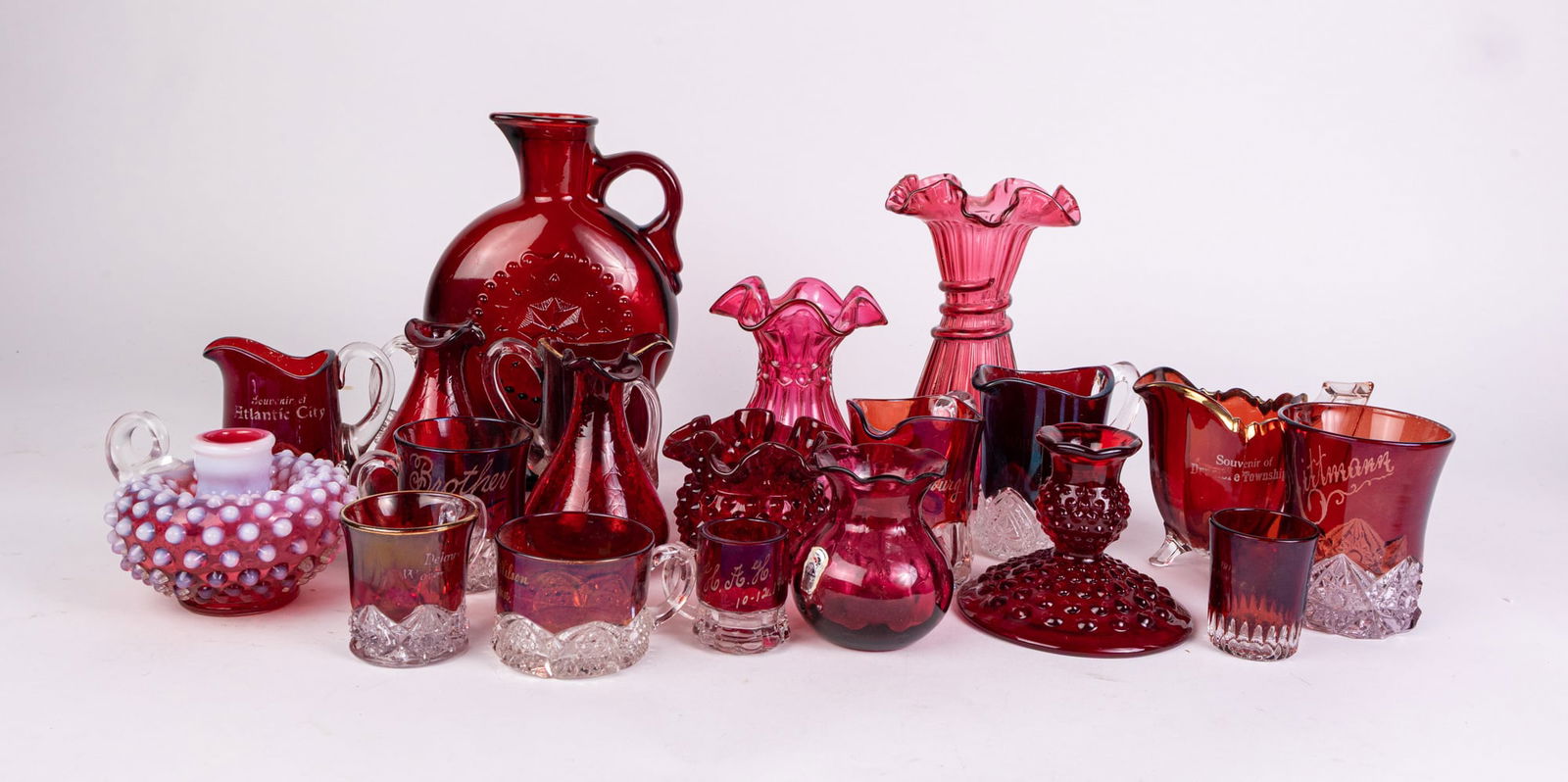 Vintage and Antique Cranberry/Ruby Glass: Vintage and Antique Cranberry/Ruby Glass Size 7" x 12" x 12" Literature Brooks Auction – Online Auction Terms & Conditions ——————————&