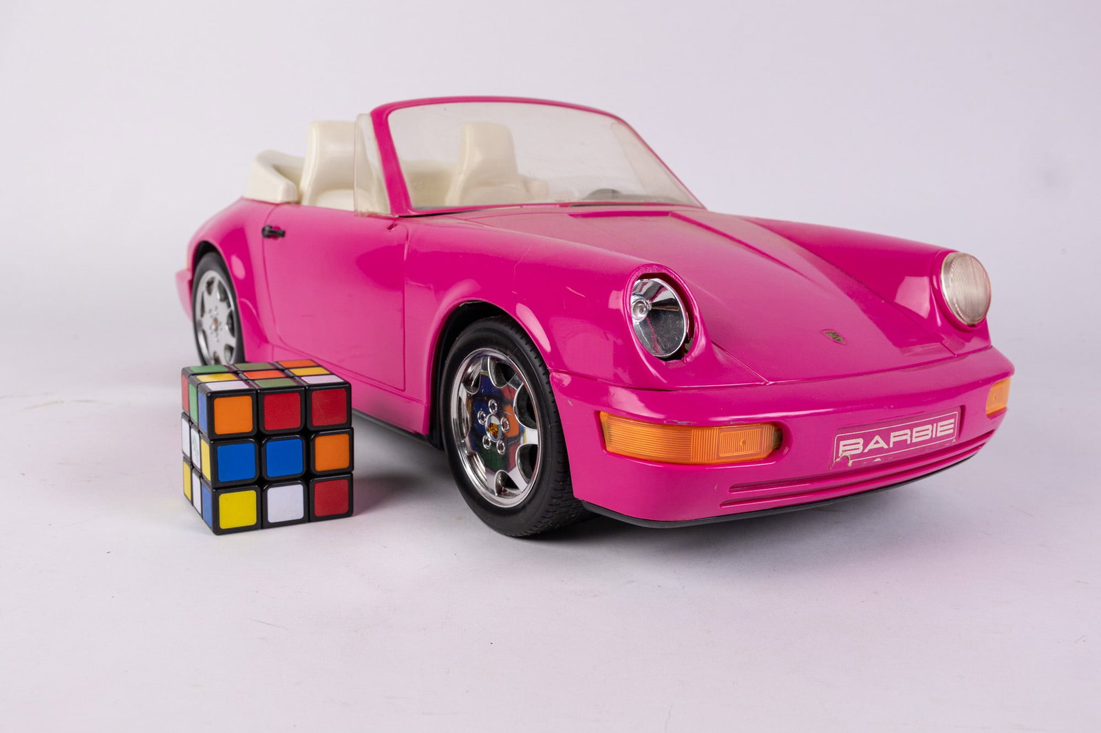 Barbie 1991 Pink Porsche Toy Car - 2