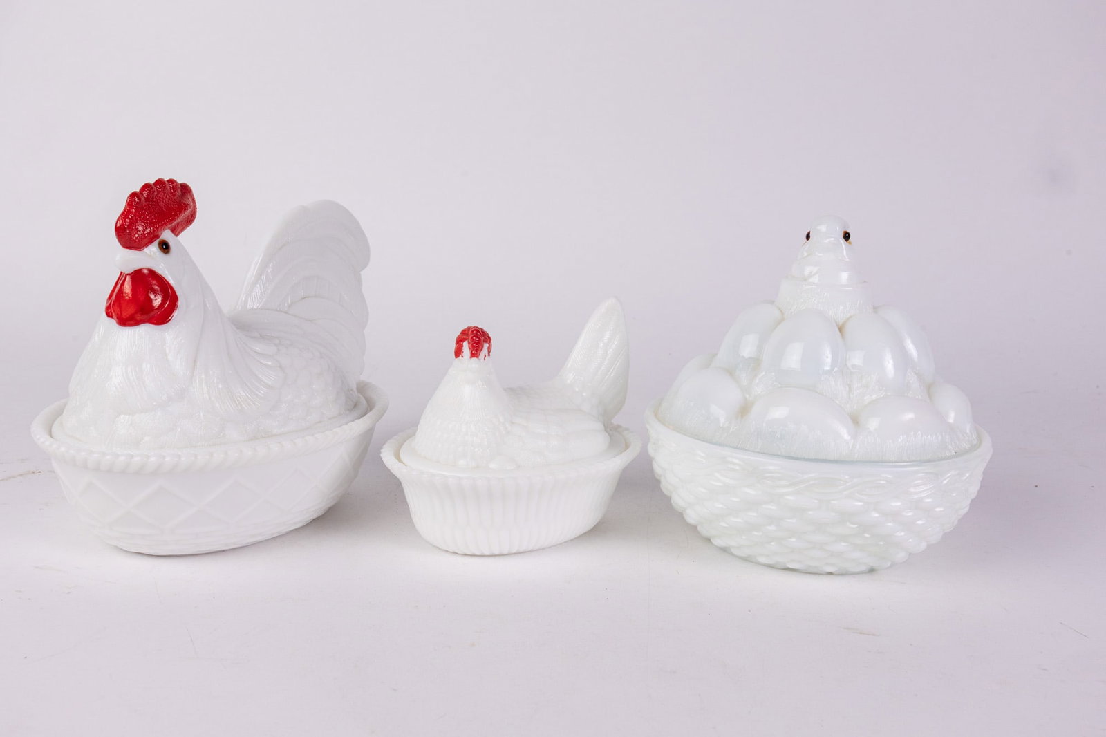 Vintage Milk Glass Chicken Form Covered Dishes (1 of 5)
