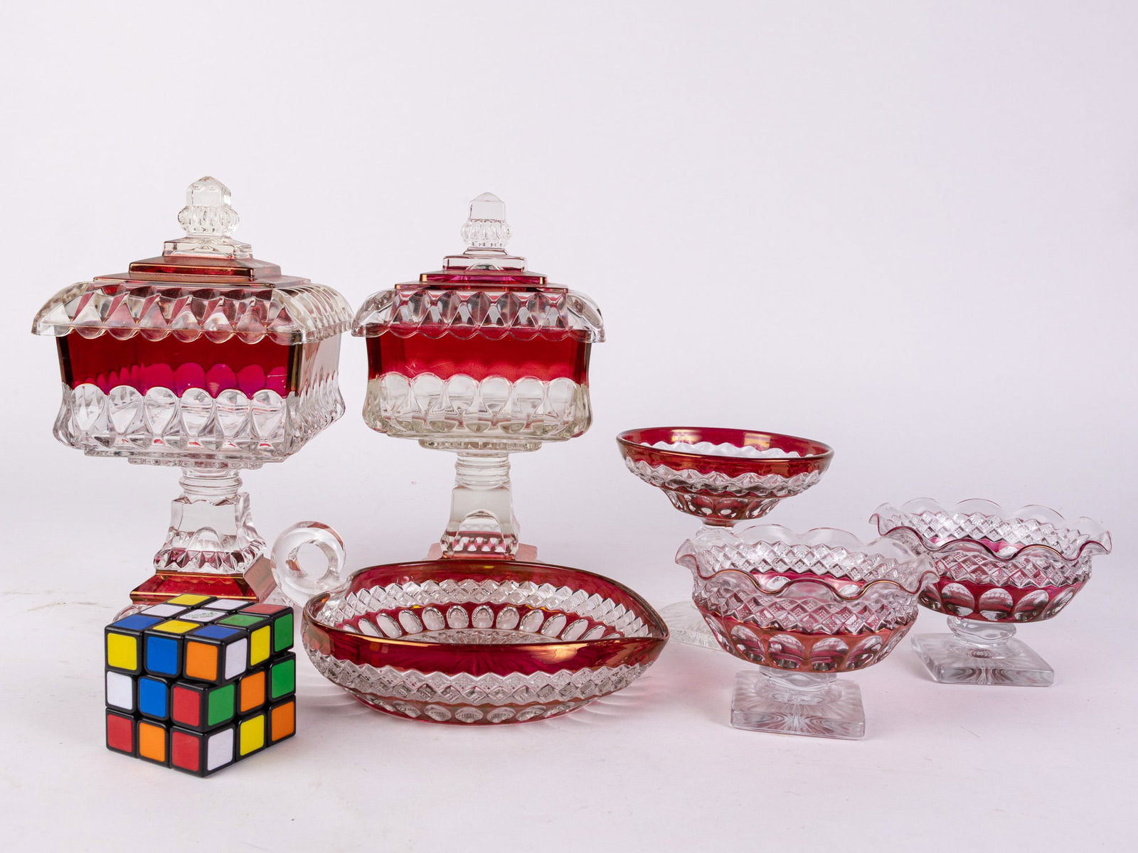 Lot of Vintage Westmoreland Style Glass Decor - 2