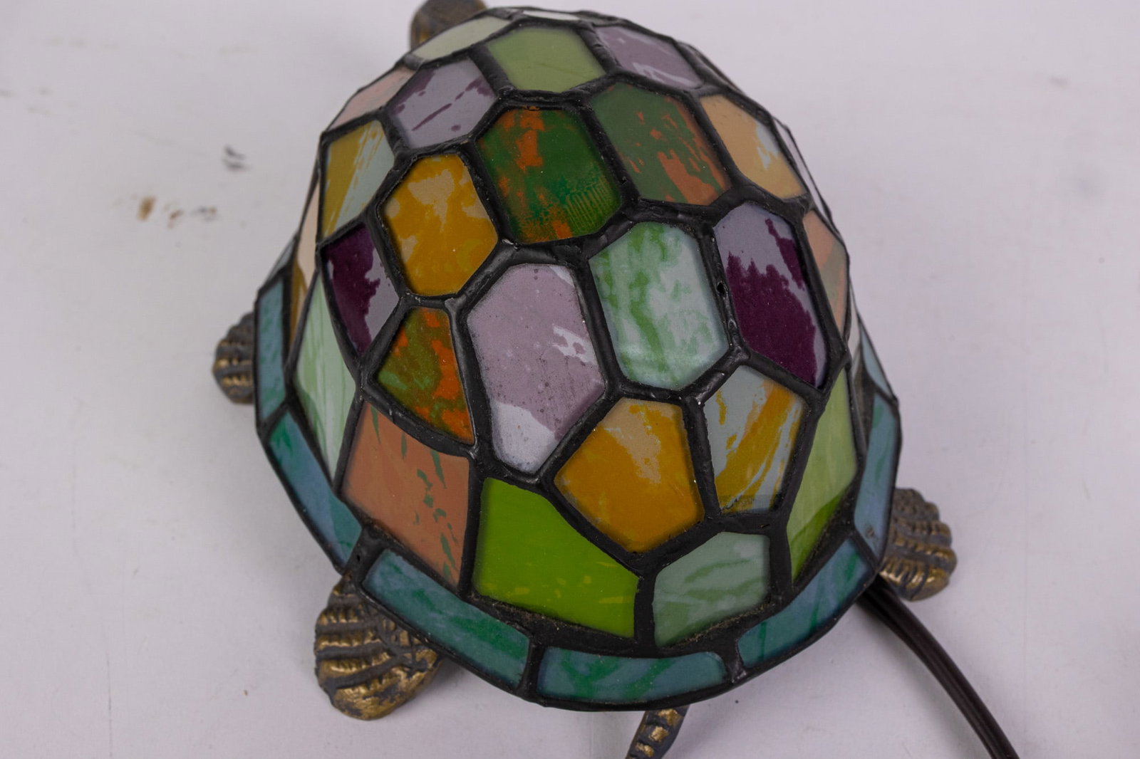 Leaded Glass Turtle Lamp - 4