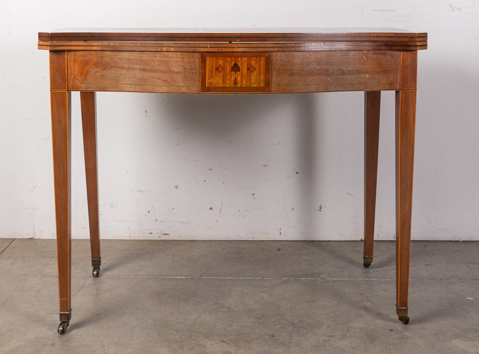 Antique Game Table with Inlaid Design - 2