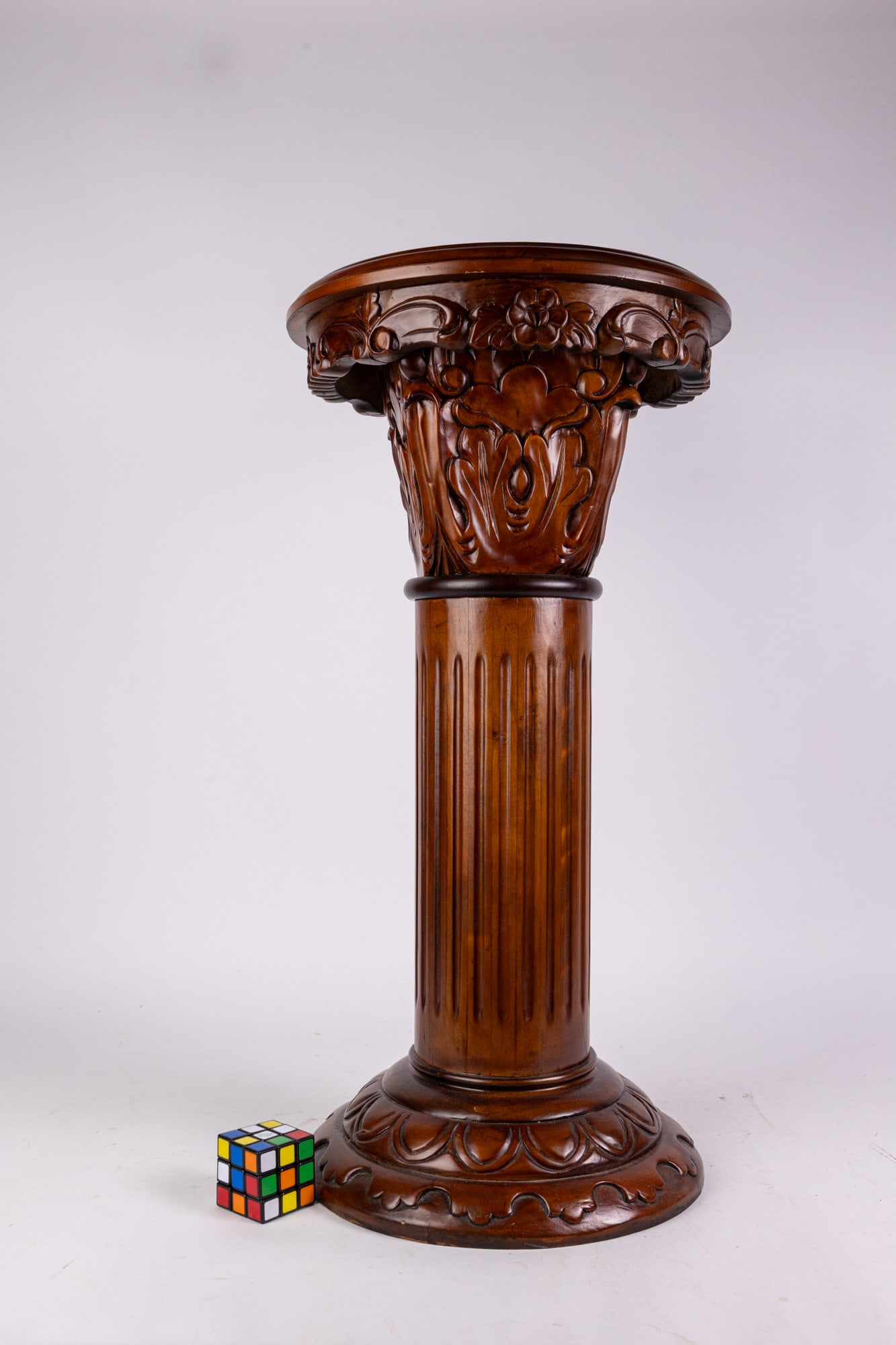 Antique Style Marble Top Plant Stand - 2