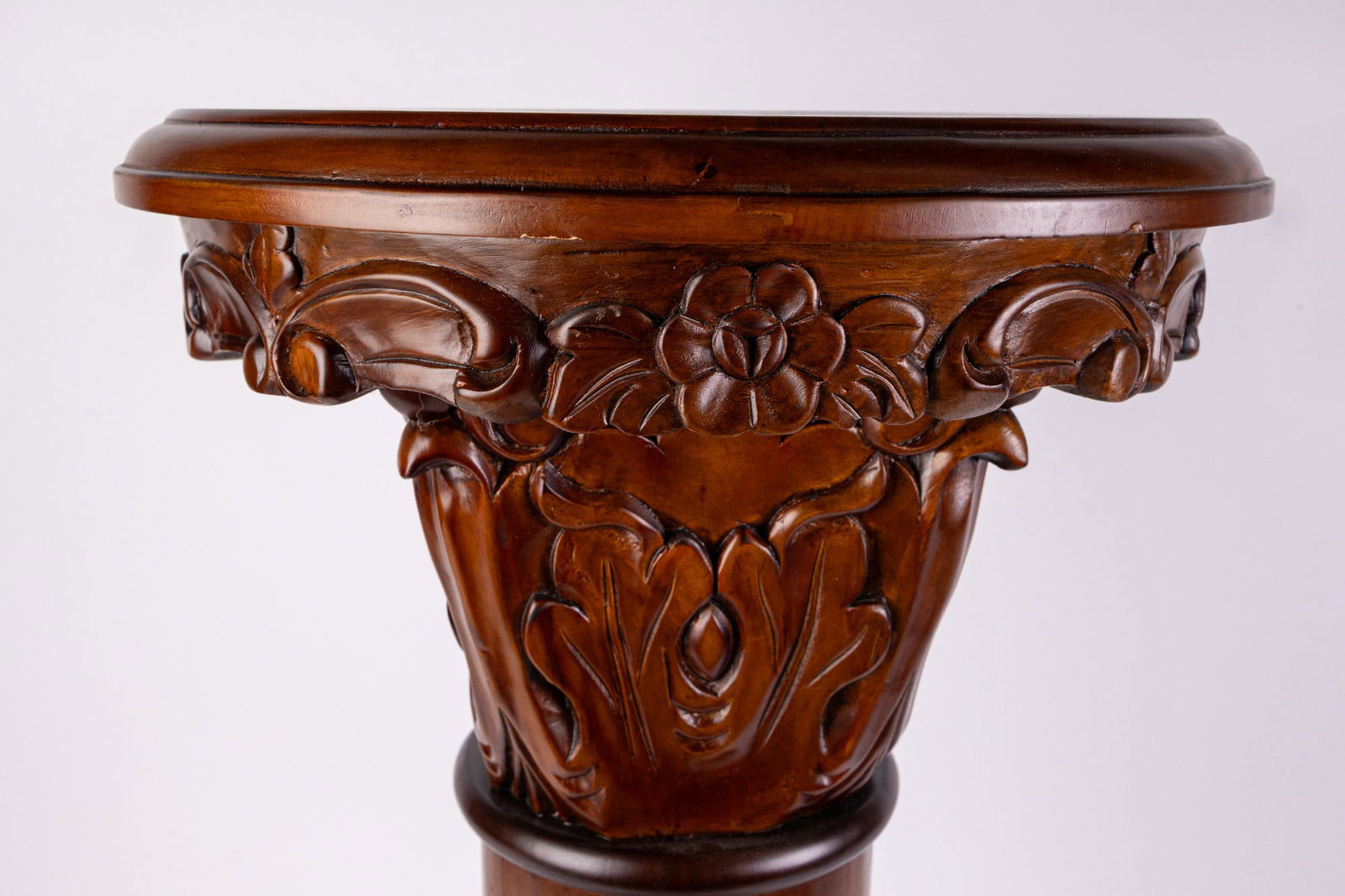 Antique Style Marble Top Plant Stand - 4