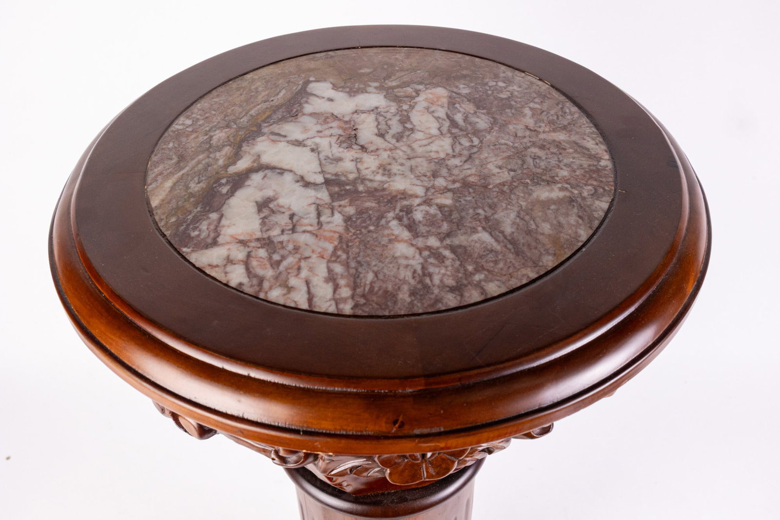 Antique Style Marble Top Plant Stand - 5