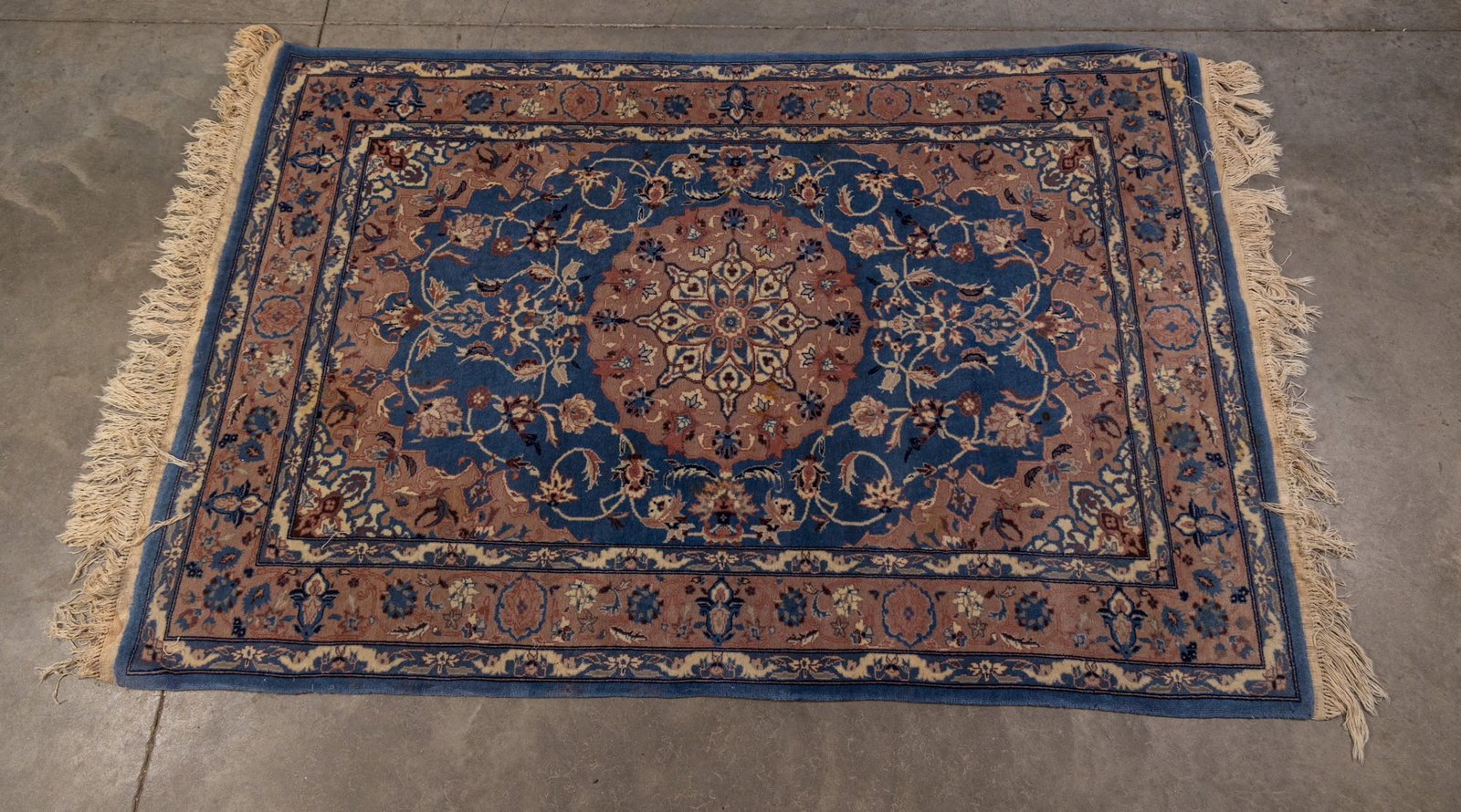 Vintage Blue Floral Patterned Rug: Vintage Blue Floral Patterned RugSize80" x 49"LiteratureBrooks Auction – Online Auction Terms & Conditions