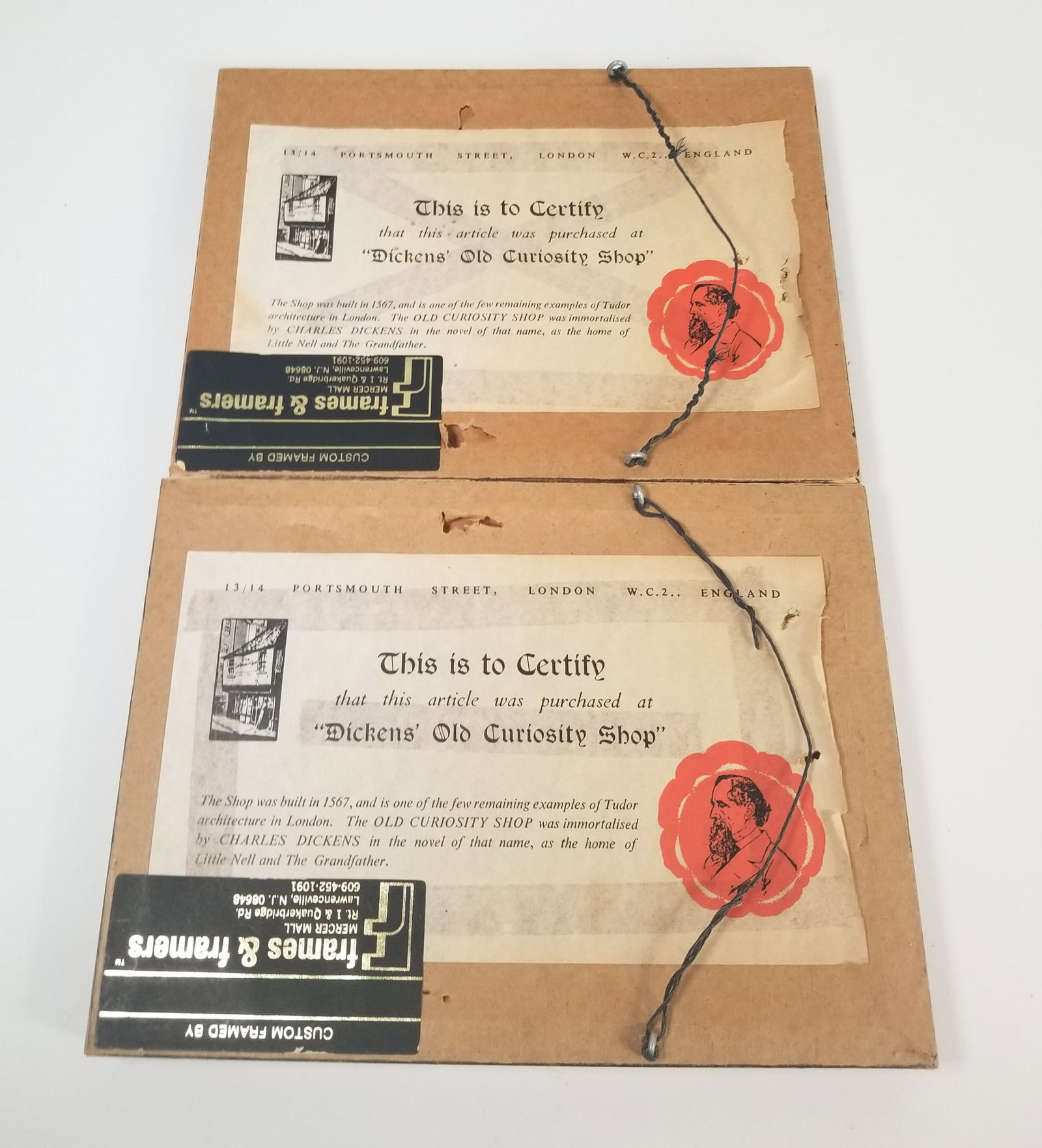 Pair of Framed Charles Dickens Book Plates - 3