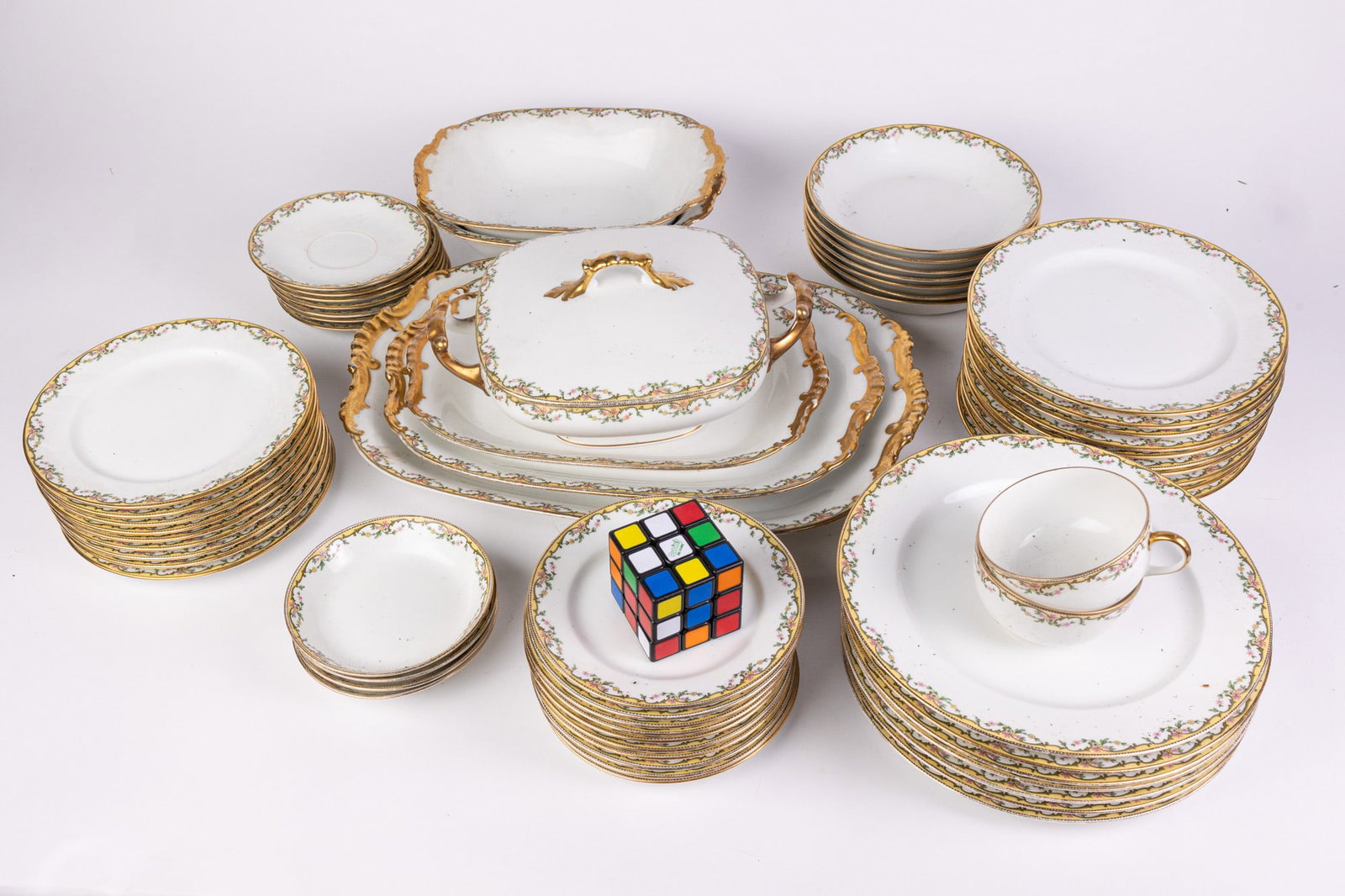 Vignaud Limoges France Porcelain Dish Set - 2