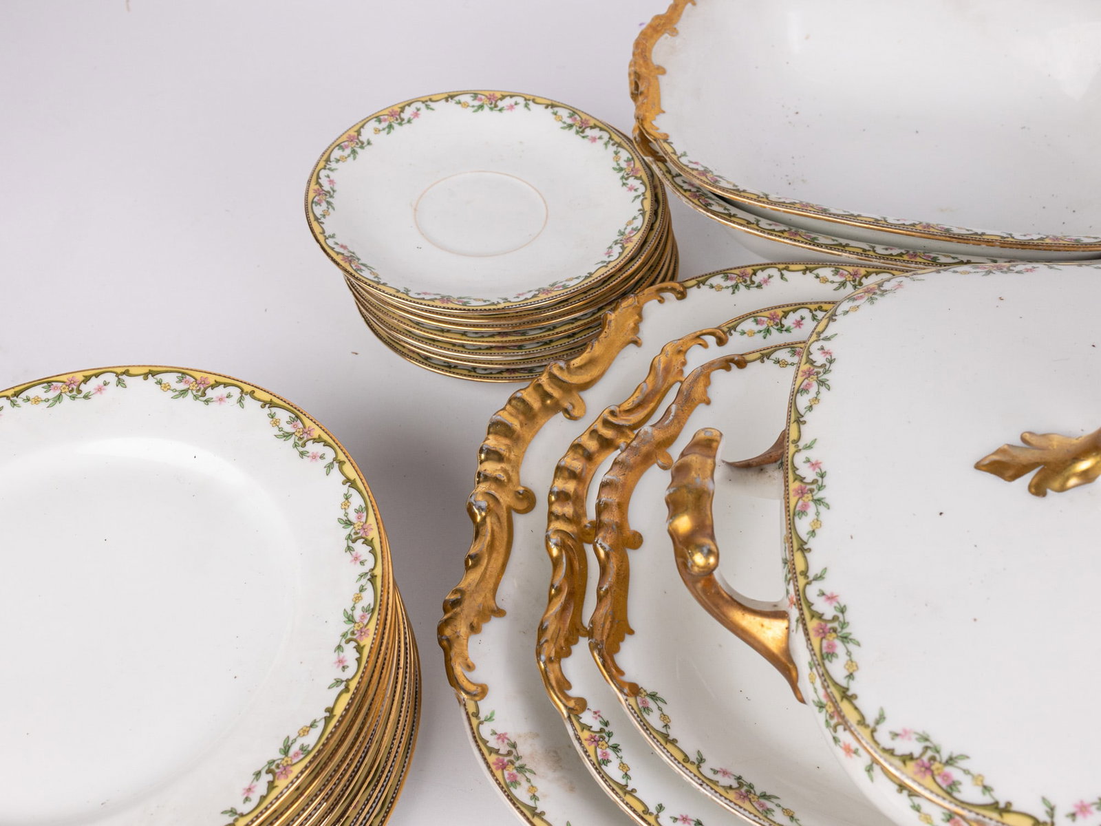 Vignaud Limoges France Porcelain Dish Set - 4