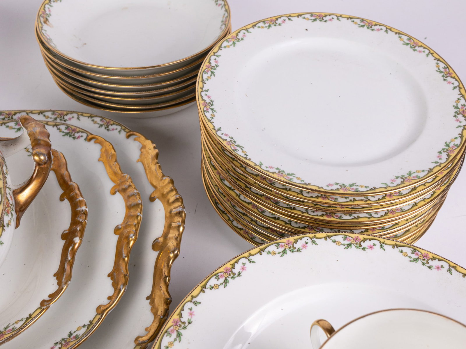 Vignaud Limoges France Porcelain Dish Set - 5