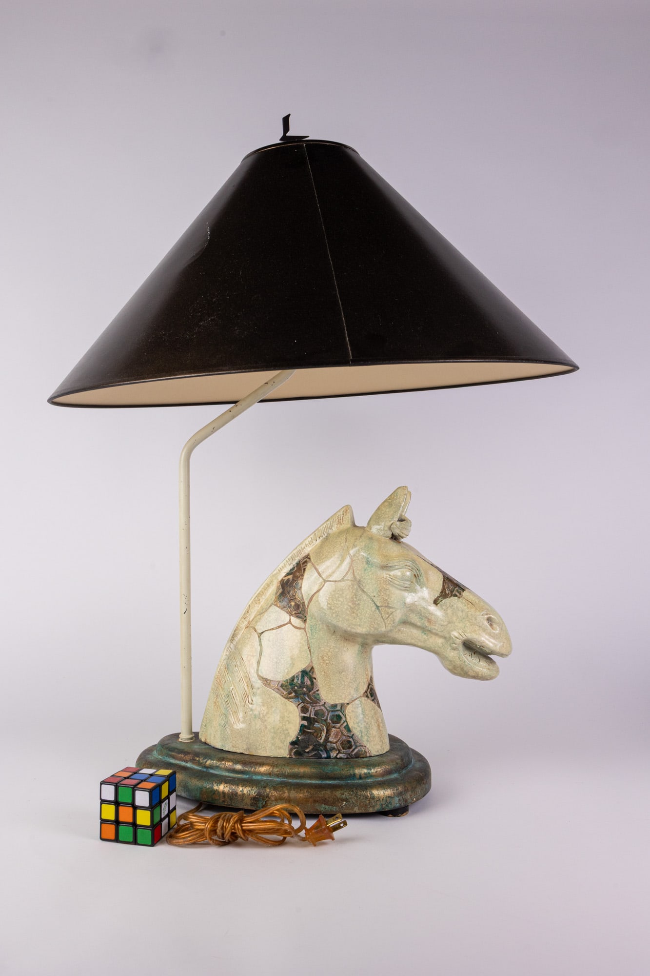 Vintage 20th Century Modern Horse Head Form Table Lamp - 2