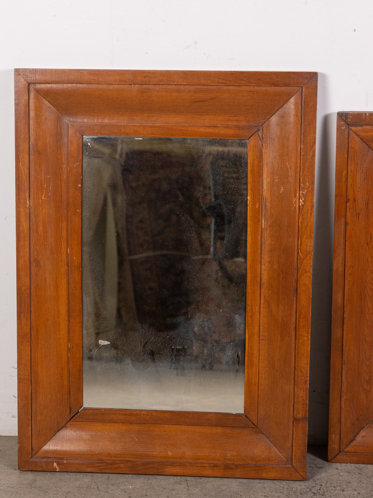 Pair of Vintage Pine Framed Mirrors - 2