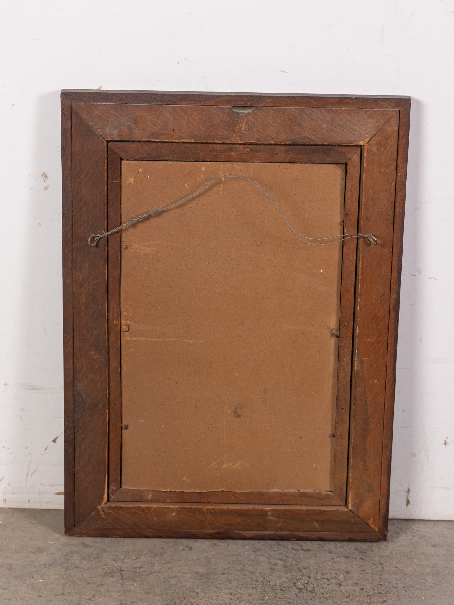 Vintage Oak Framed Wall Mirror - 2