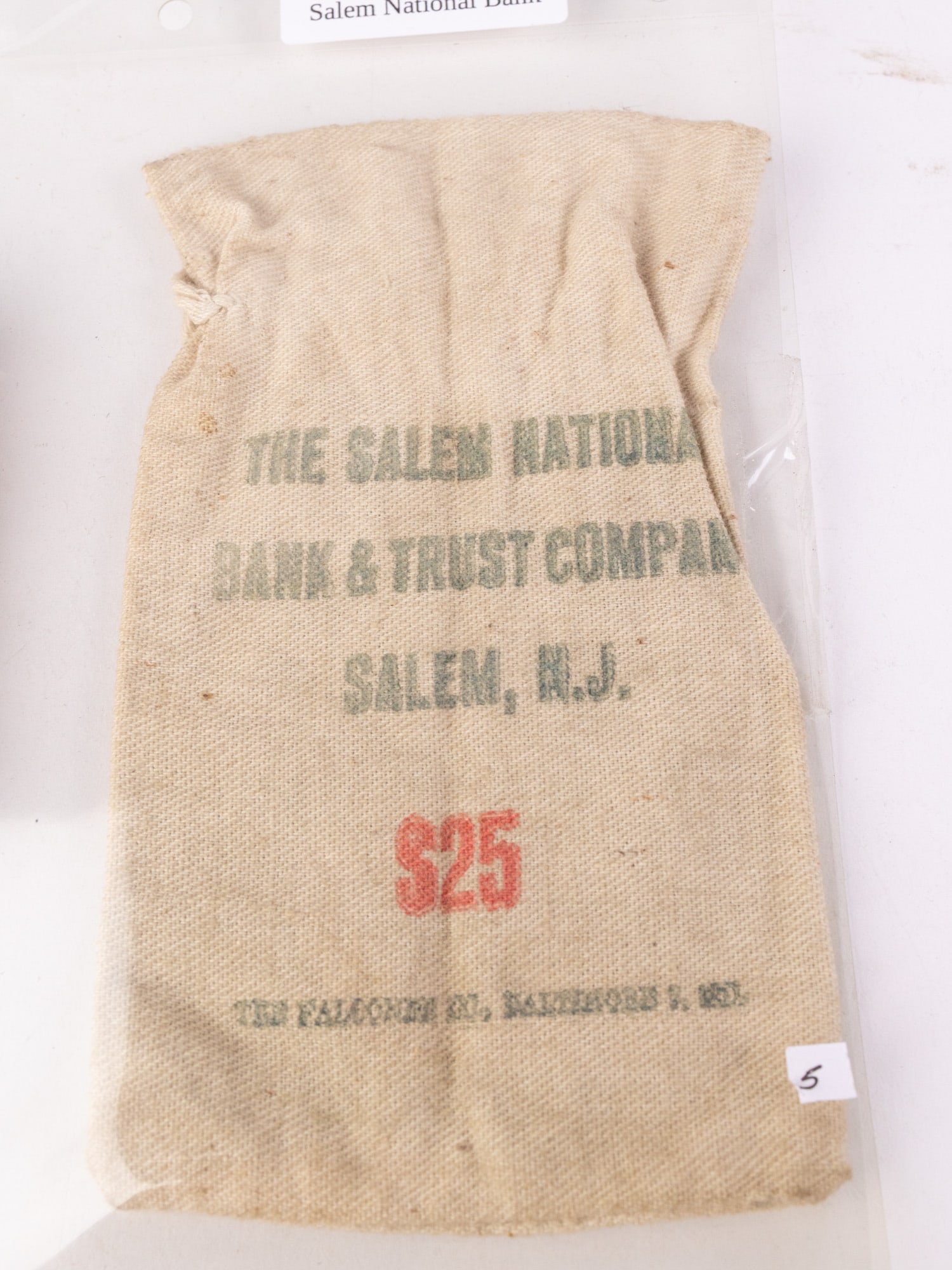 Vintage Salem National Bank Coin Bag - 2