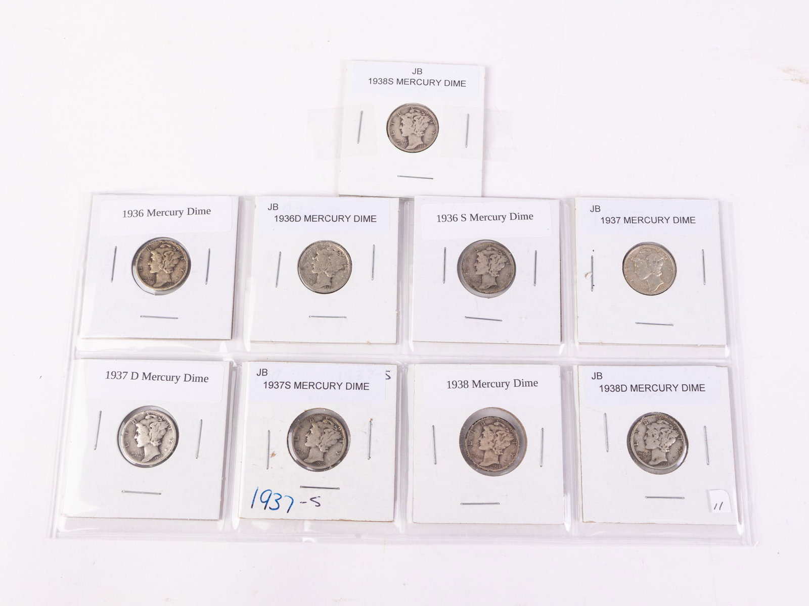 Set of Mercury Dimes 1936-1938S: Set of Mercury Dimes 1936-1938S Literature Brooks Auction – Online Auction Terms & Conditions ——————————————&#