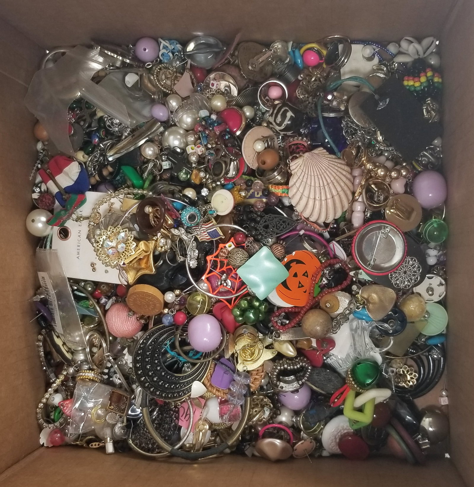 Fashion/ Costume Jewelry Box: Fashion/ Costume Jewelry Box Necklaces, Pins Buttons Bracelets.LiteratureBrooks Auction – Online Auction Terms & Conditions