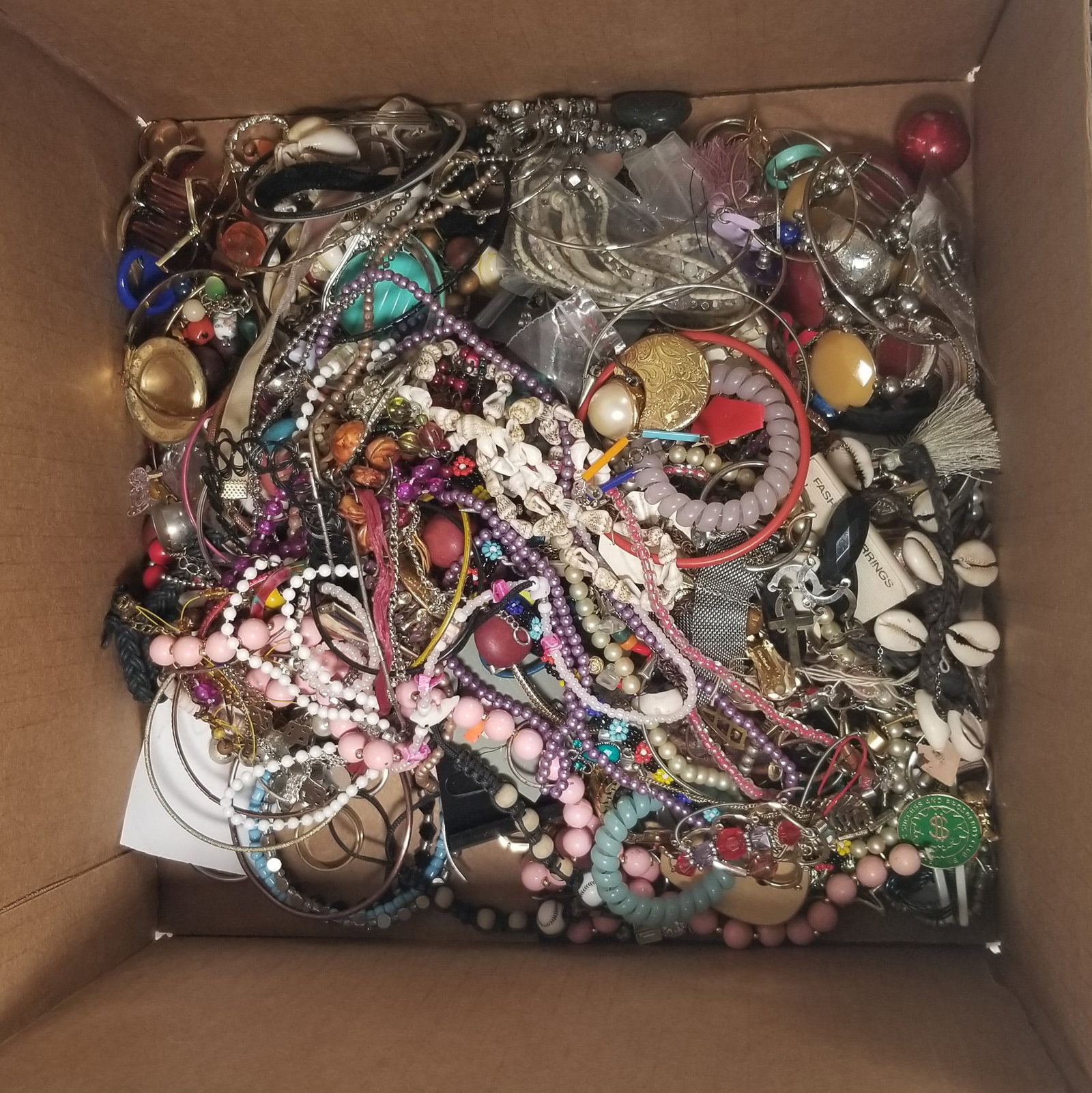 Fashion/ Costume Jewelry Box: Fashion/ Costume Jewelry Box Necklaces, Pins Buttons Bracelets.LiteratureBrooks Auction – Online Auction Terms & Conditions