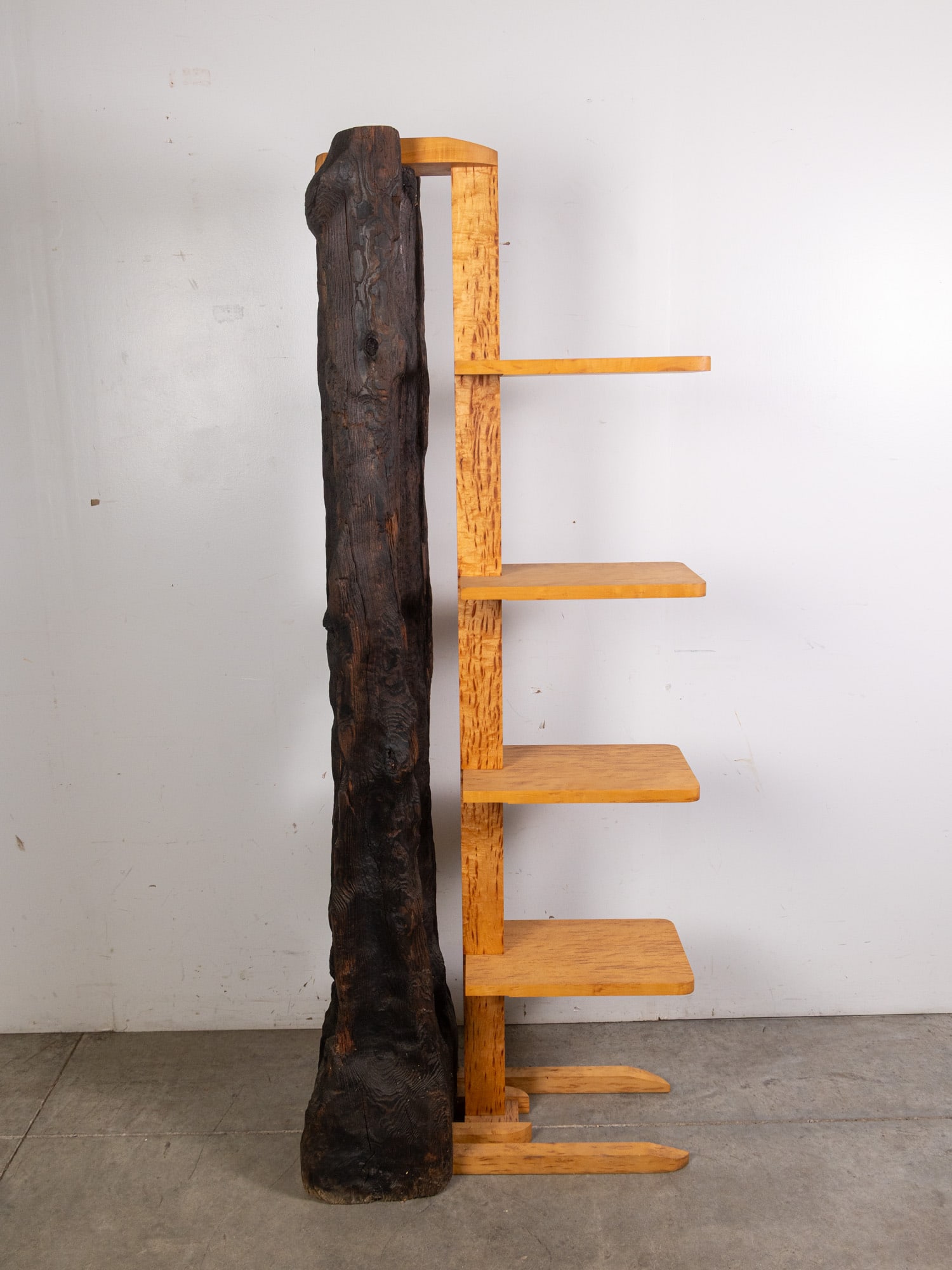 Custom Made Live Edge Modern Design Bookshelf - 4