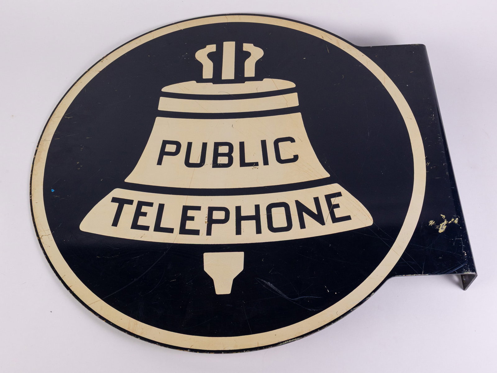 Vintage Public Telephone Double Sided Flange Sign - 6