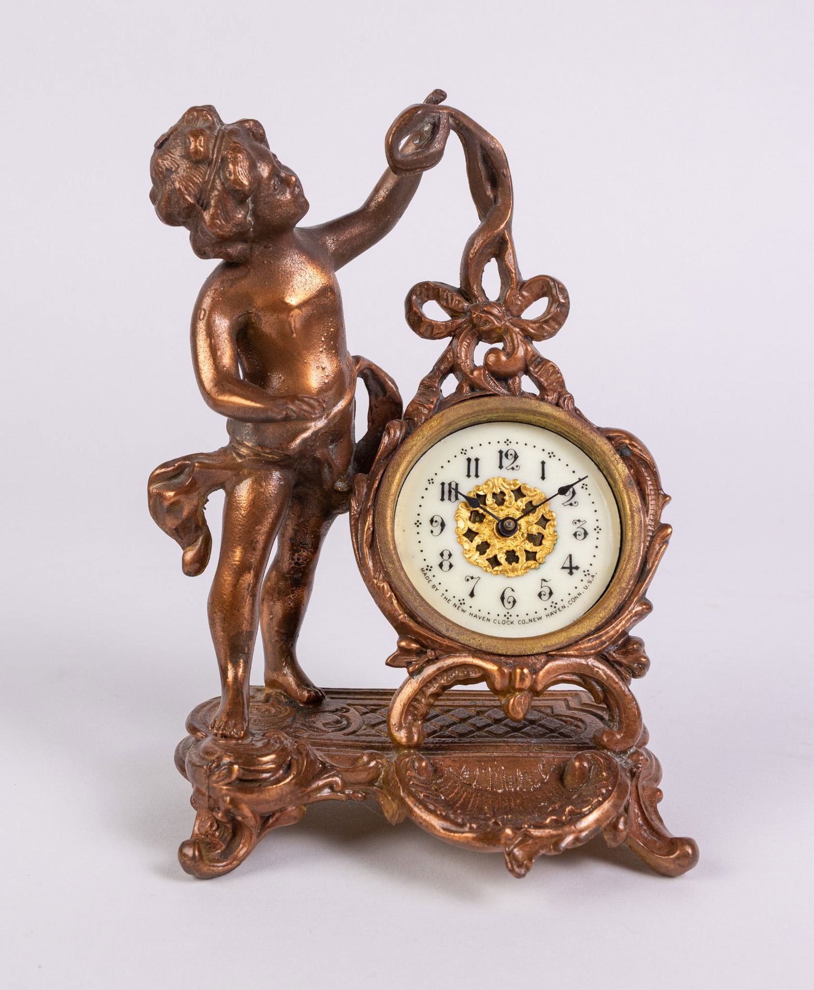 New Haven Clock Co. Ornate Cherub Figural Clock (1 of 6)