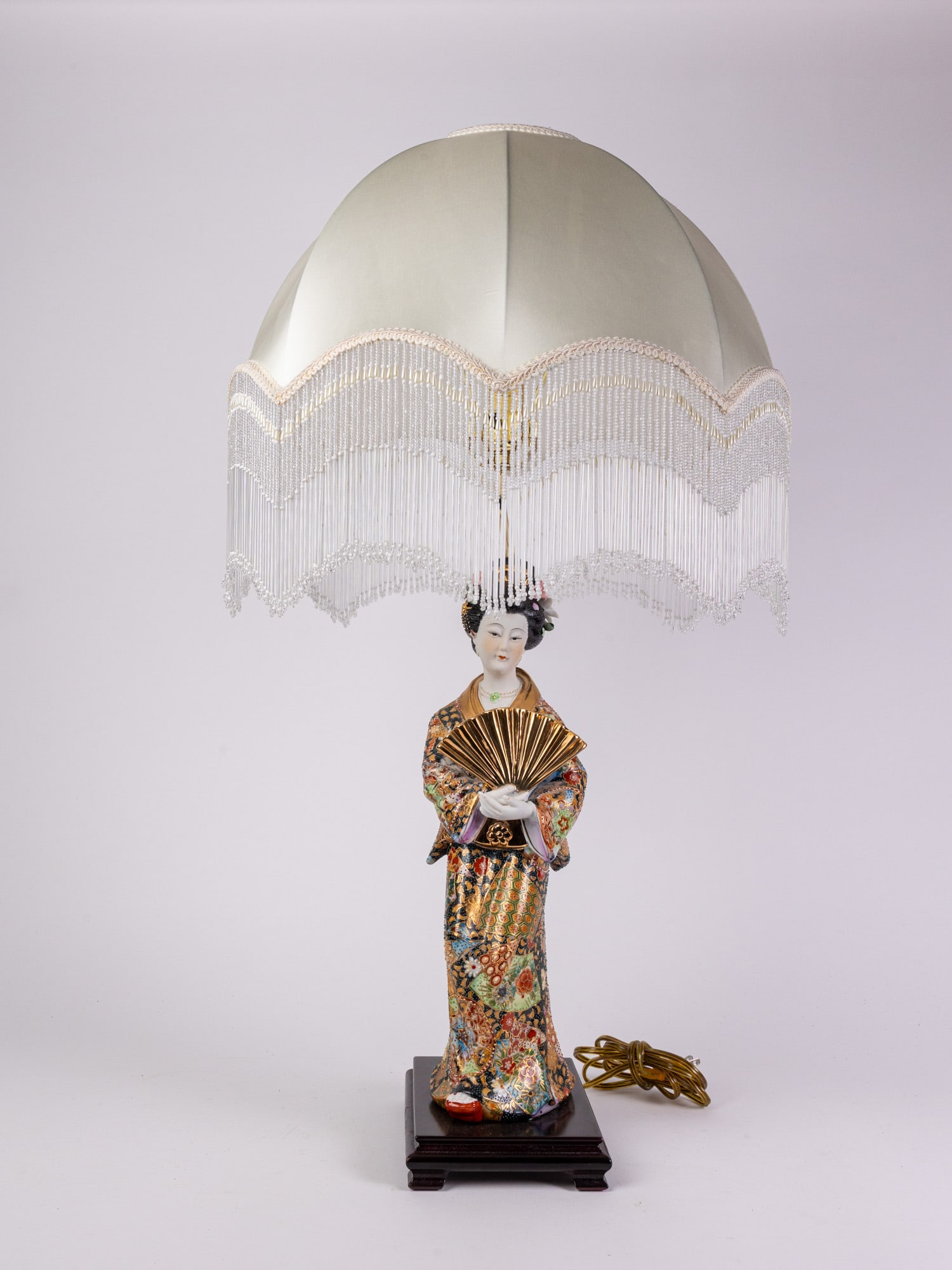 Porcelain Figural Japanese Geisha Lamp (1 of 9)
