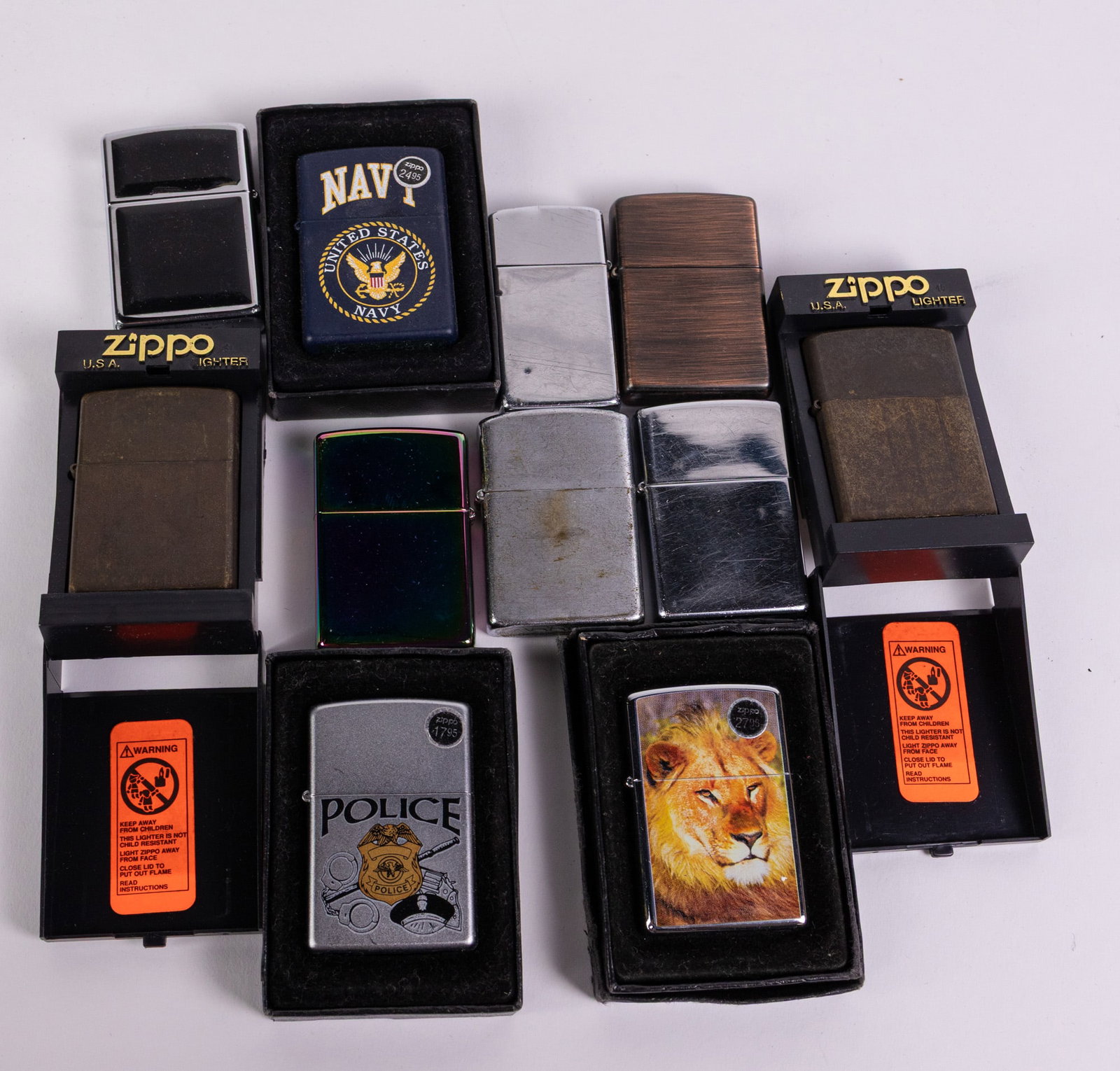 Lot of Assorted Zippo Lighters: Lot of Assorted Zippo Lighters Size 7" x 12" x 12" Literature Brooks Auction – Online Auction Terms & Conditions Contact: (856) 694-2960 | info@brooks.auction READ BEFORE YOU BID: We wan