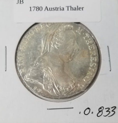 1780 Austria Thaler: 1780 Austrian Thaler *.833* .7516 oz/ 28gLiteratureBrooks Auction – Online Auction Terms & Conditions Contact: (856) 694-2960 | info@brooks.auction READ BEFORE YOU BID: We want you to feel