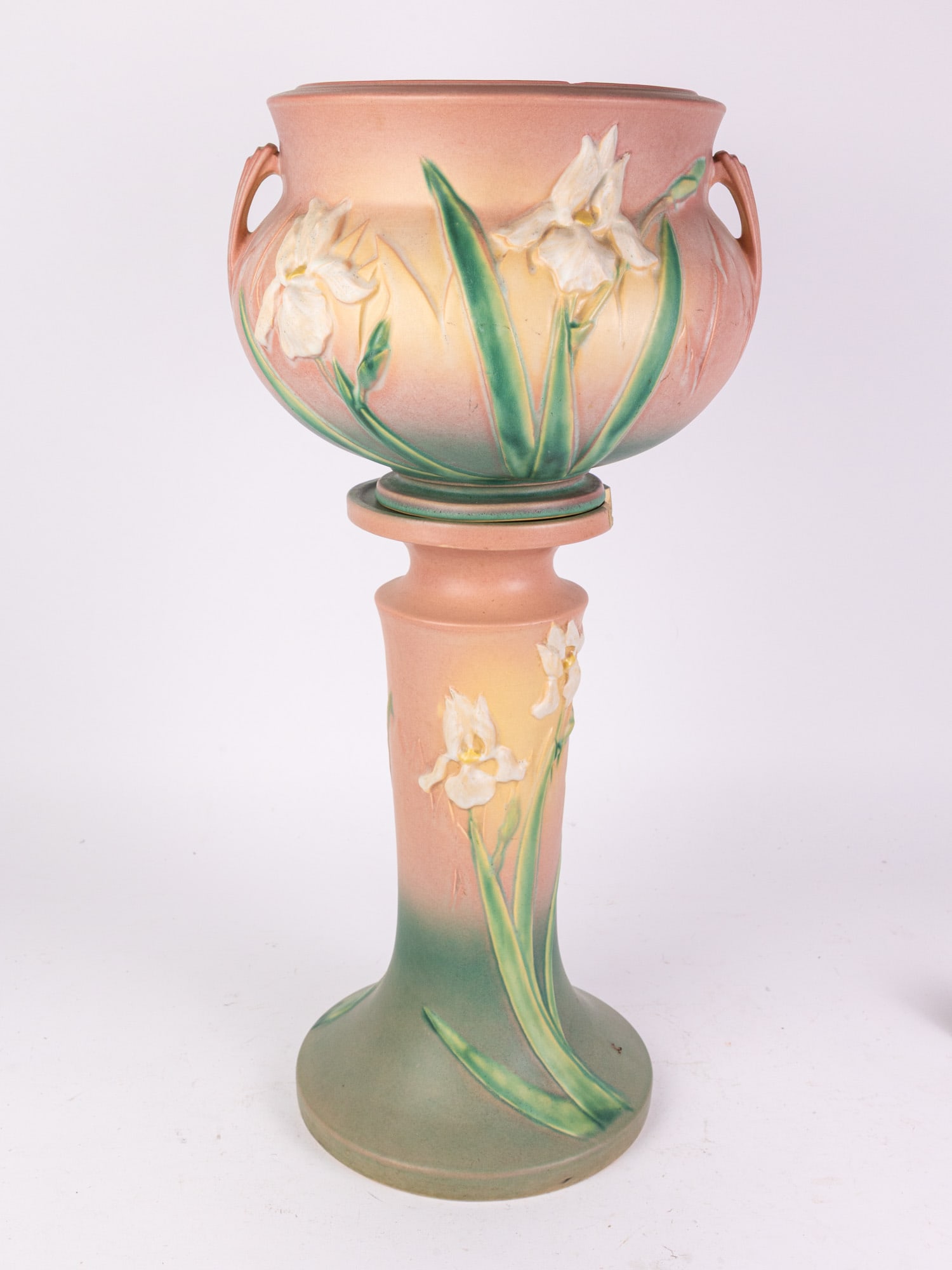 Antique Roseville "Iris" Jardinière and Pedestal (1 of 9)