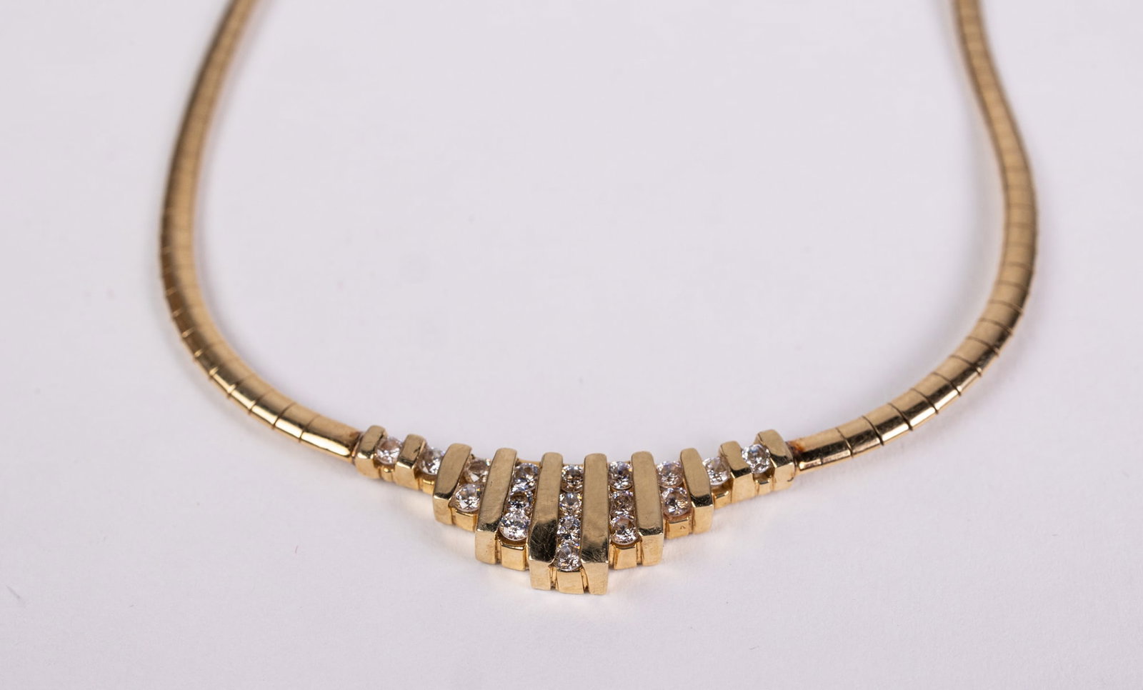 Vintage Italian 14KY Gold Omega Necklace - 2