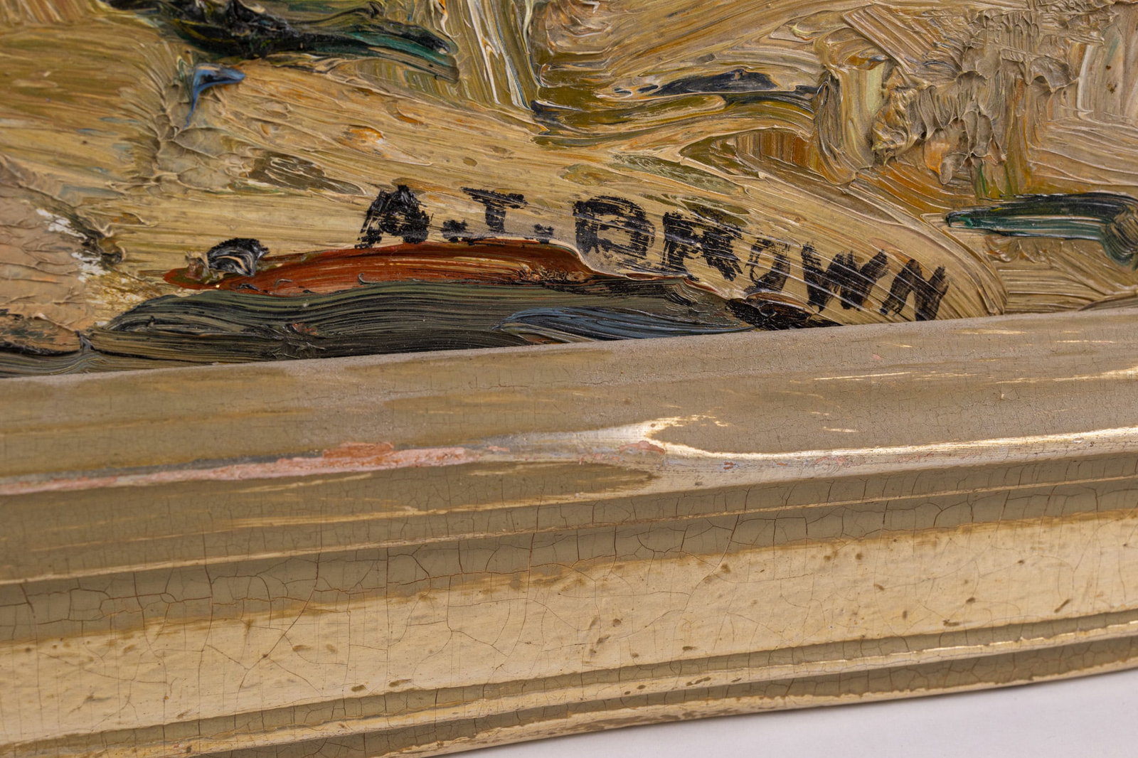 A.J. Brown Impasto Landscape, Oil on Board - 3