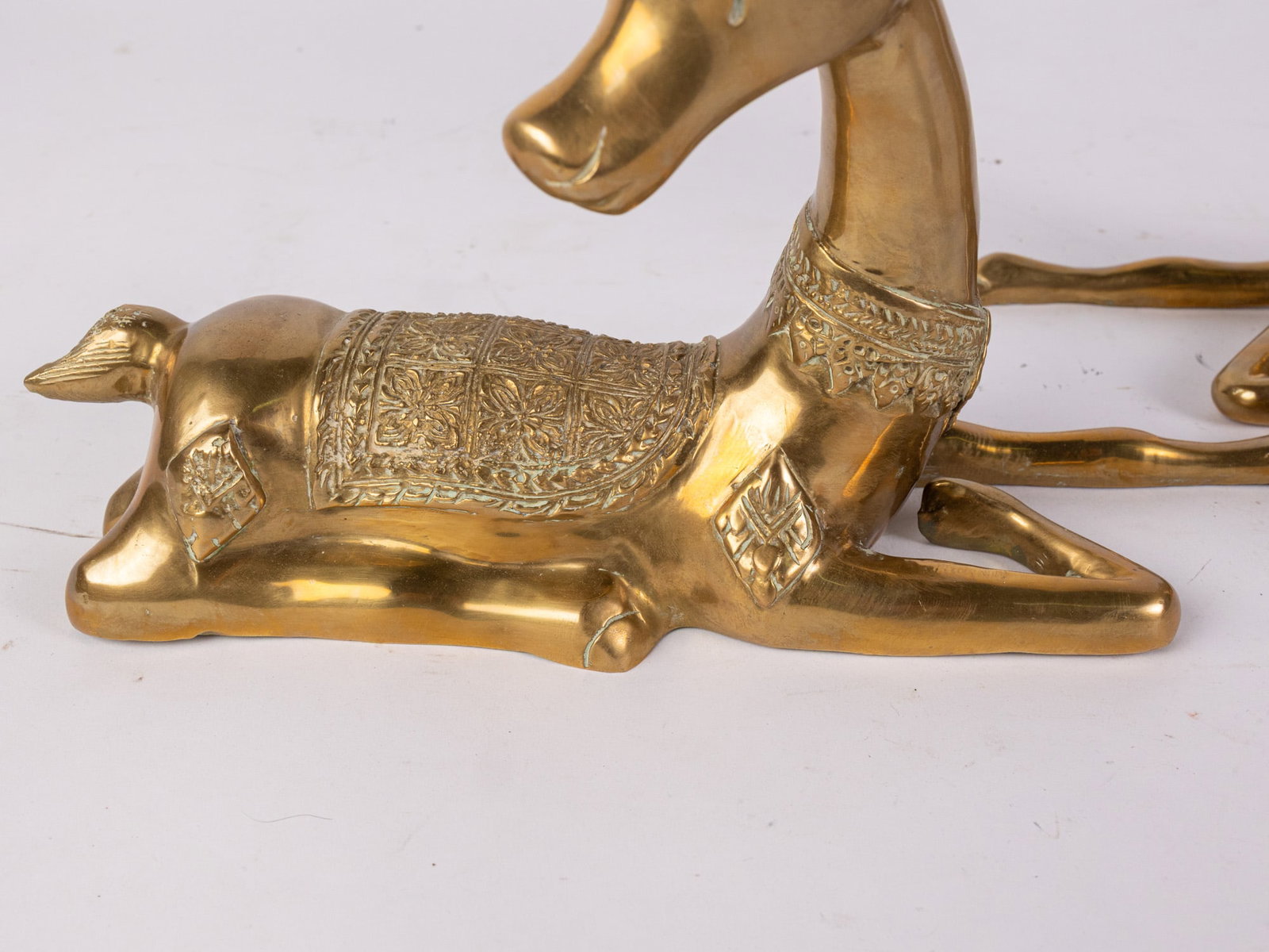 Vintage Pair of Sarreid Brass Recumbent Deer - 3