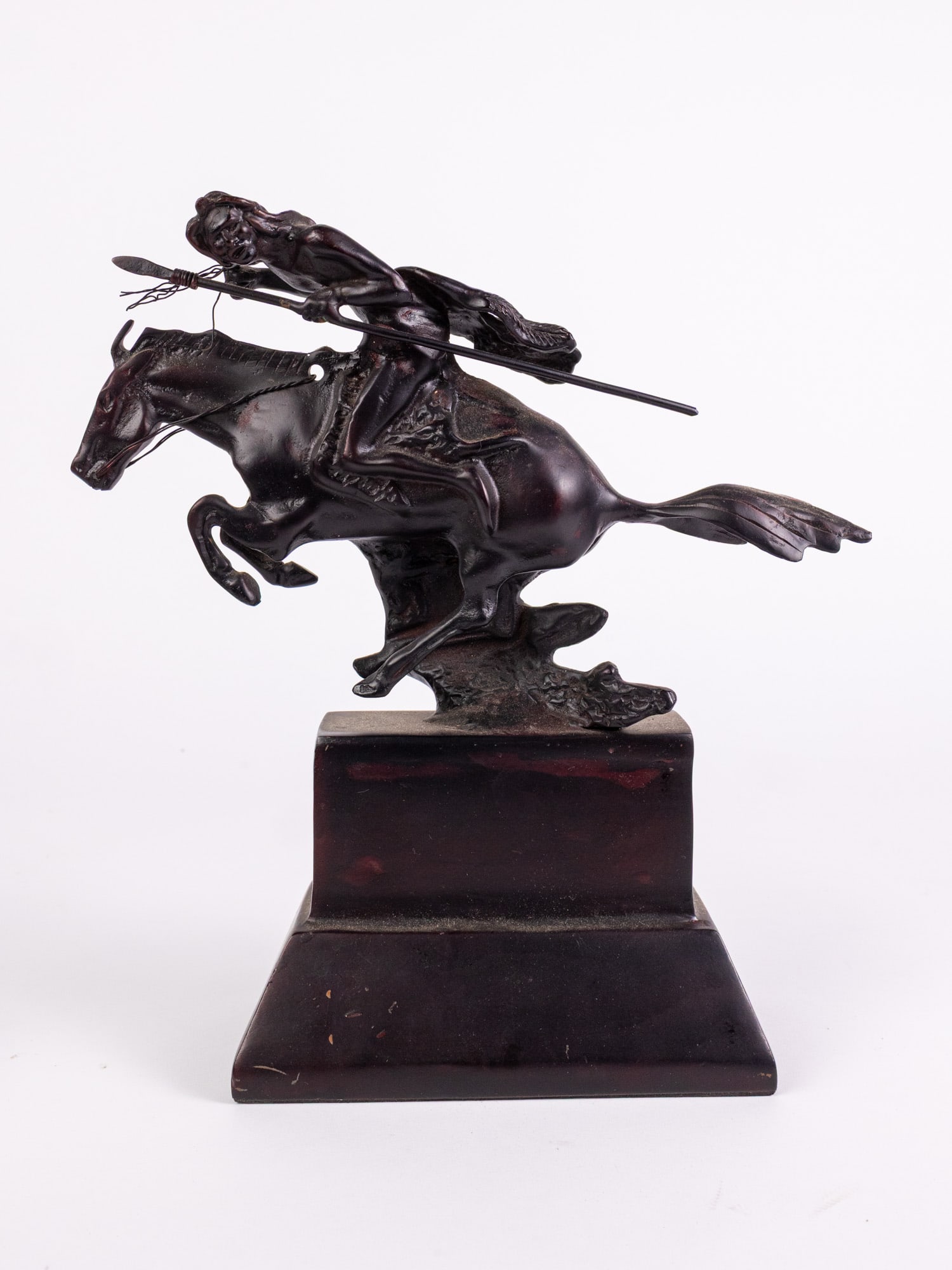 "The Cheyenne" Bronze, After Remington: "The Cheyenne" Bronze, After Remington Size 11" x 11" x 4" Literature Brooks Auction – Online Auction Terms & Conditions Contact: (856) 694-2960 | info@brooks.auction READ BEFORE YOU BID: We