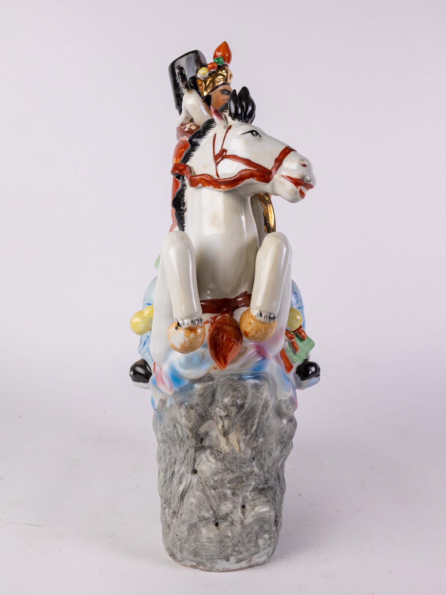 Vintage Chinese Porcelain Figure of Deity Riding a Horse - 7