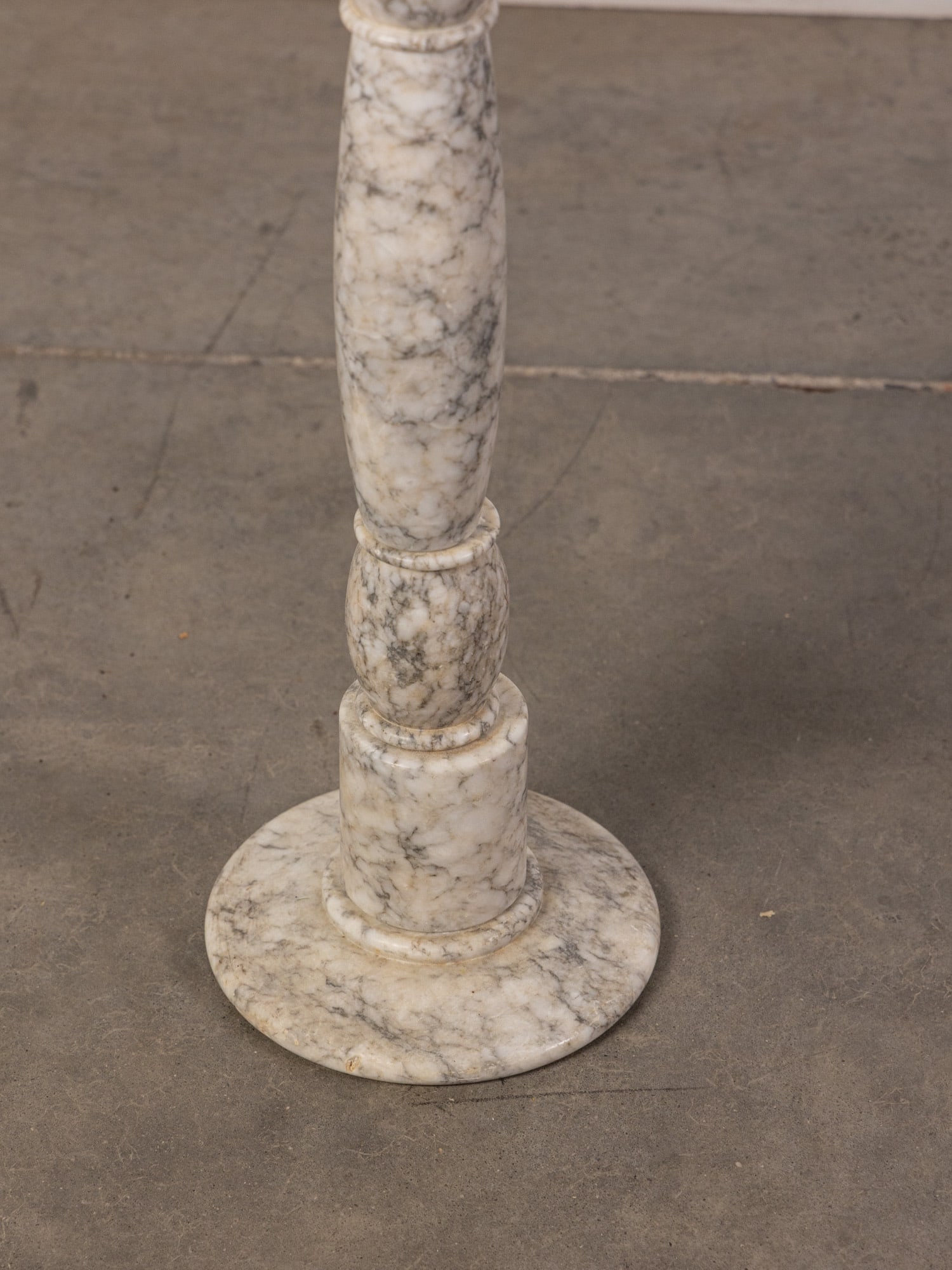 Pair of Italian White Marble Pedestal Tables - 3