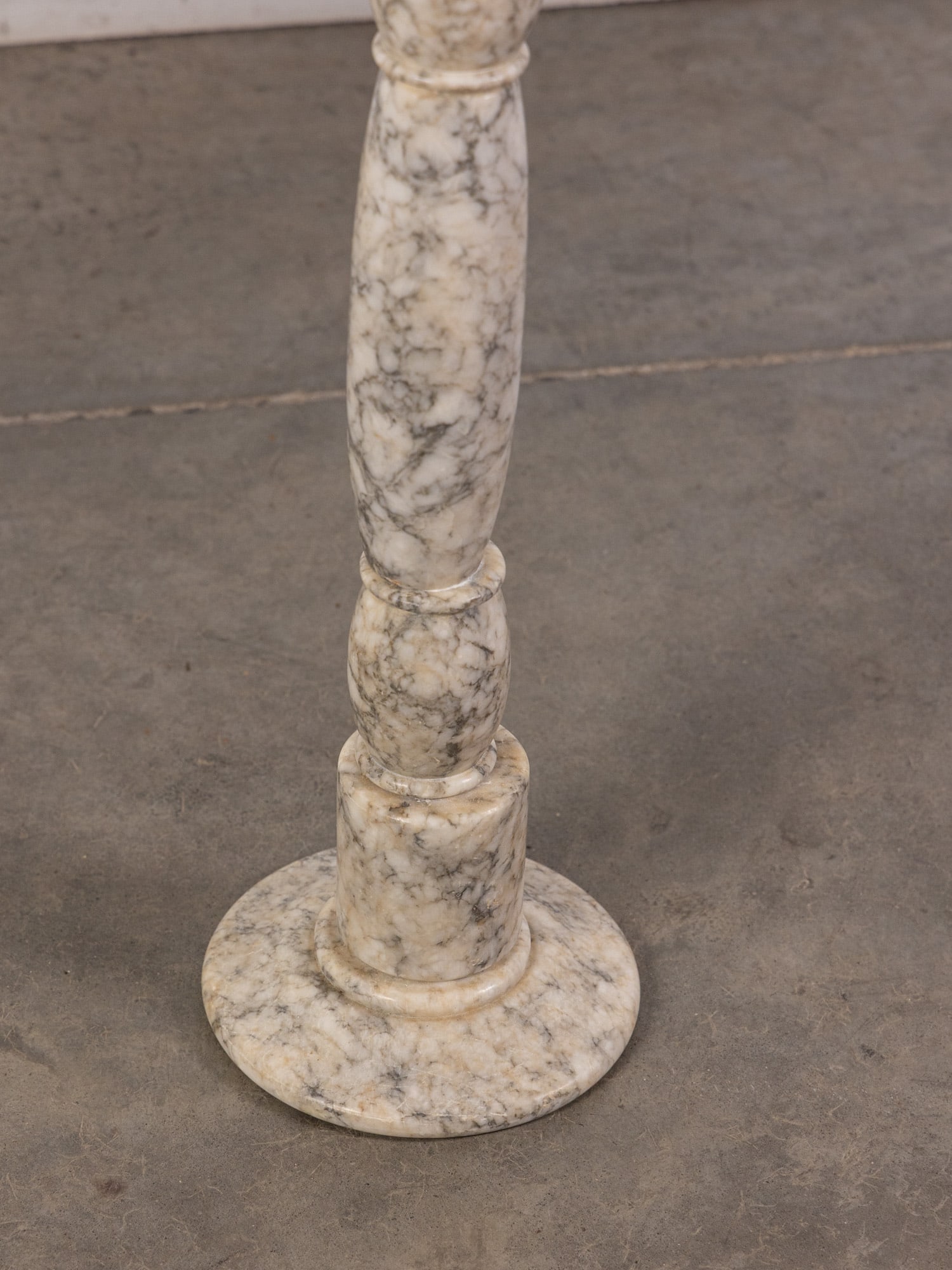 Pair of Italian White Marble Pedestal Tables - 4