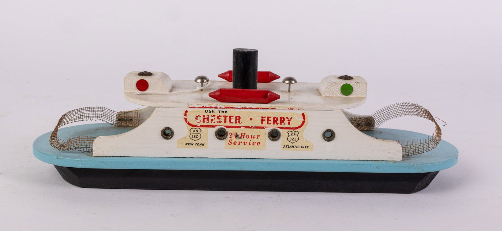 Vintage "Chester Ferry" Wooden Toy Boat - 3