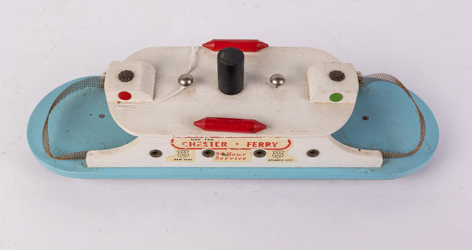 Vintage "Chester Ferry" Wooden Toy Boat - 4
