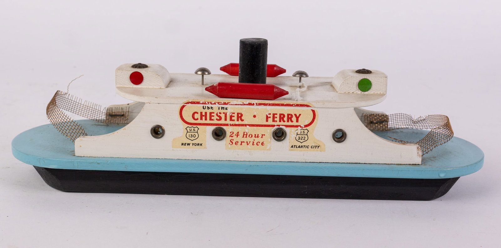 Vintage "Chester Ferry" Wooden Toy Boat - 5