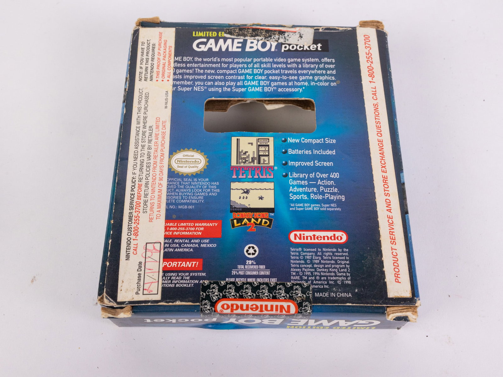 Vintage Ltd Ed Nintendo Game Boy Pocket Ice Blue w/ Clear Retail Box - 6
